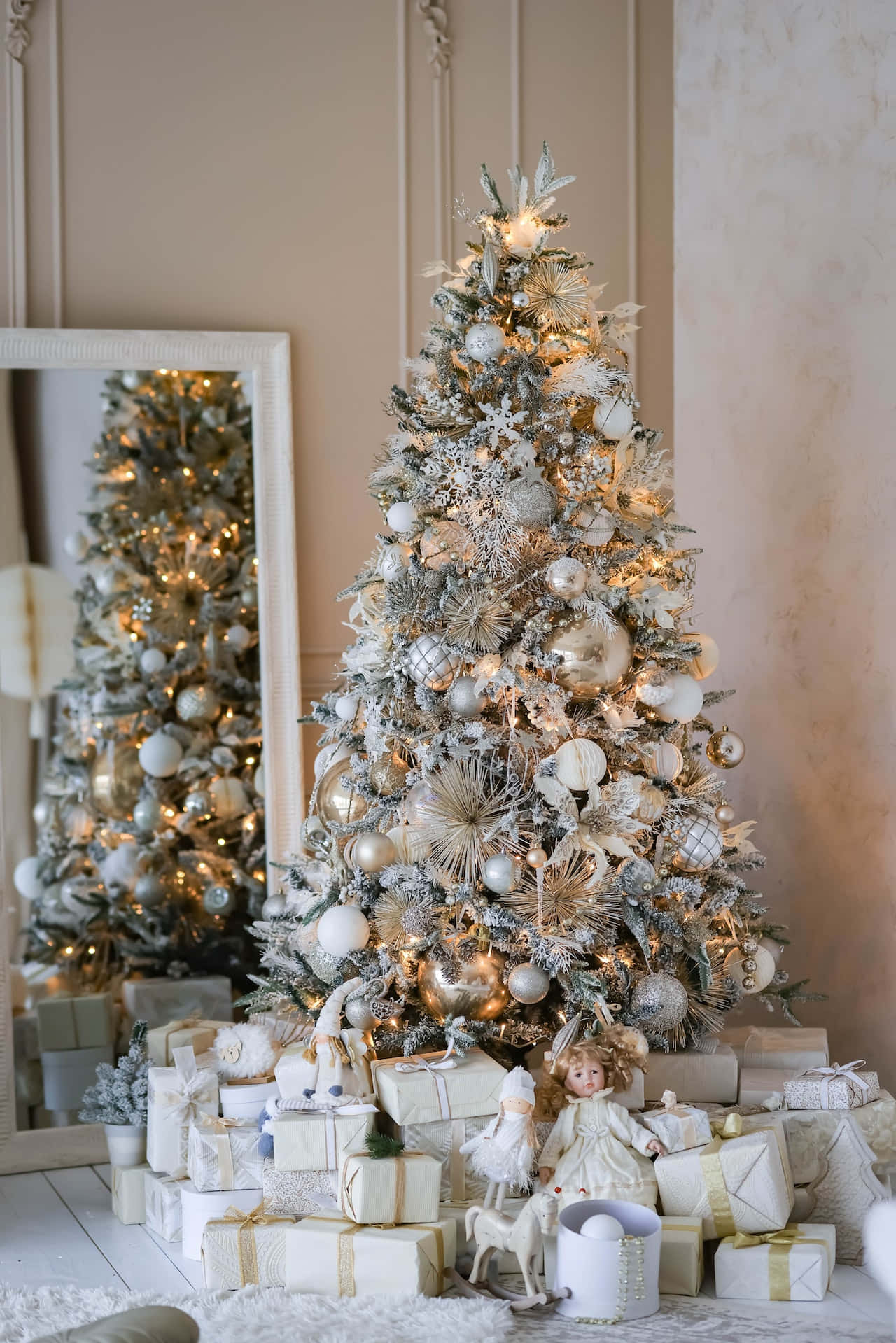 silver, gold, warm lights, HD Phone Wallpaper