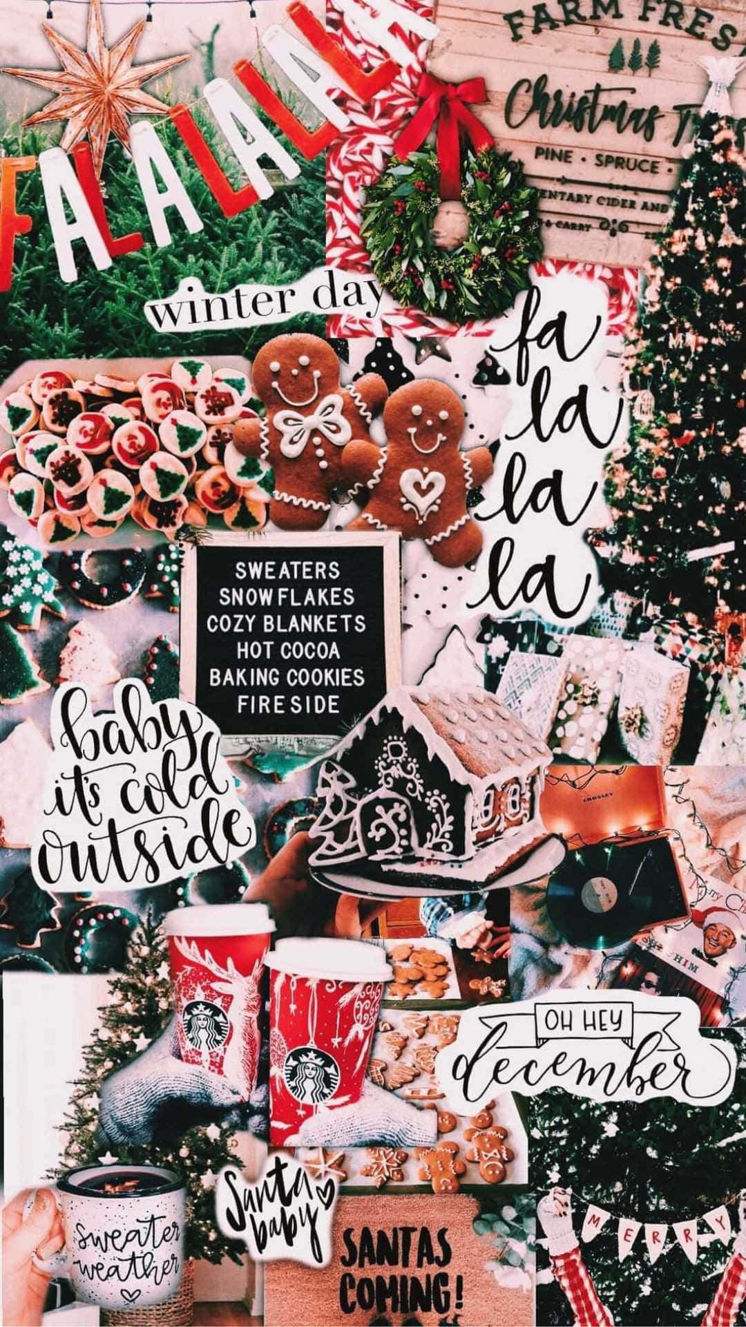 cozy aesthetic christmas vibes, Christmas decorations, cookies, Full HD Phone Wallpaper