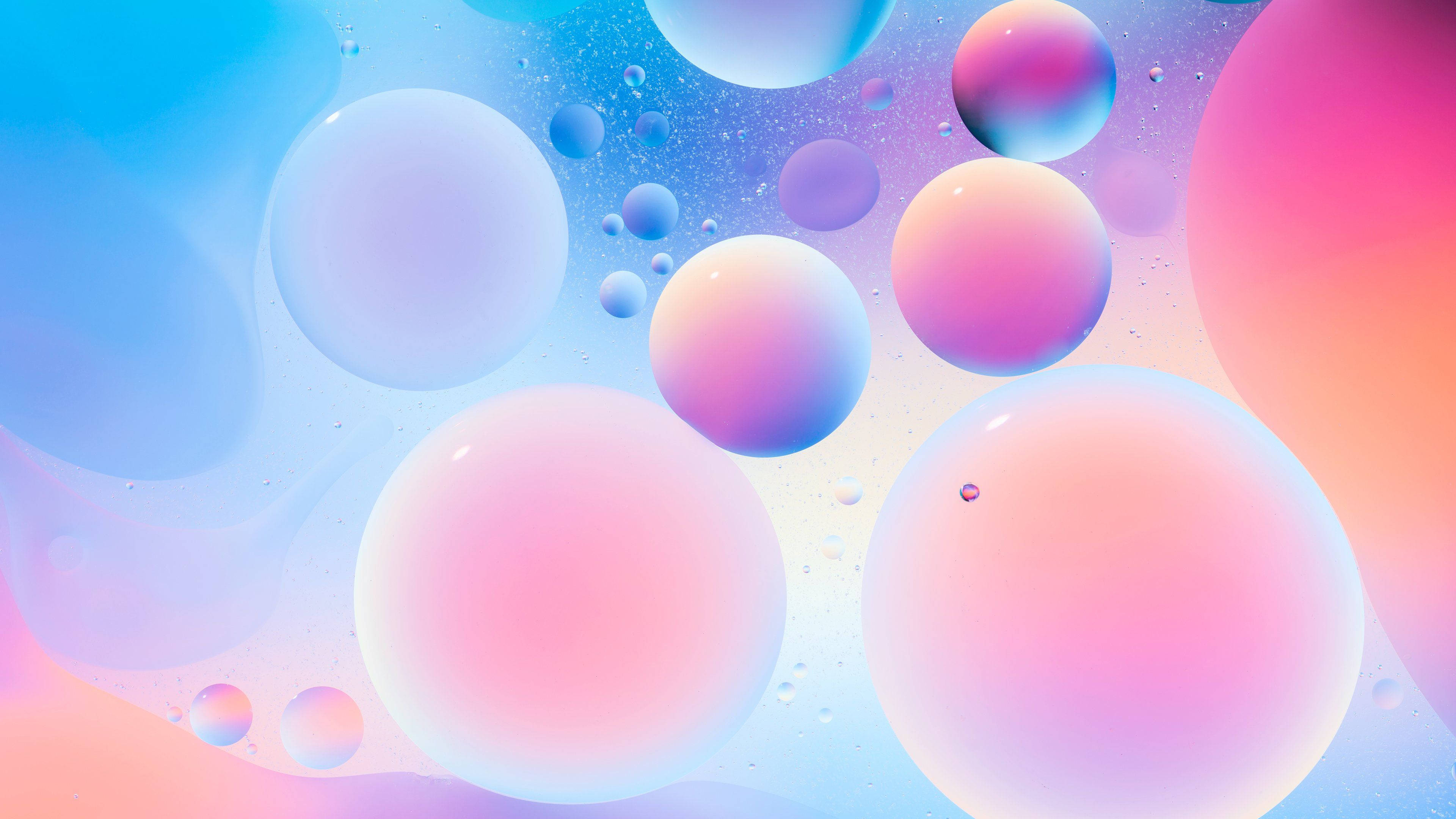 Aesthetic Chromebook, pastel droplets, vibrant pastel oil bubbles, 4K Desktop Wallpaper