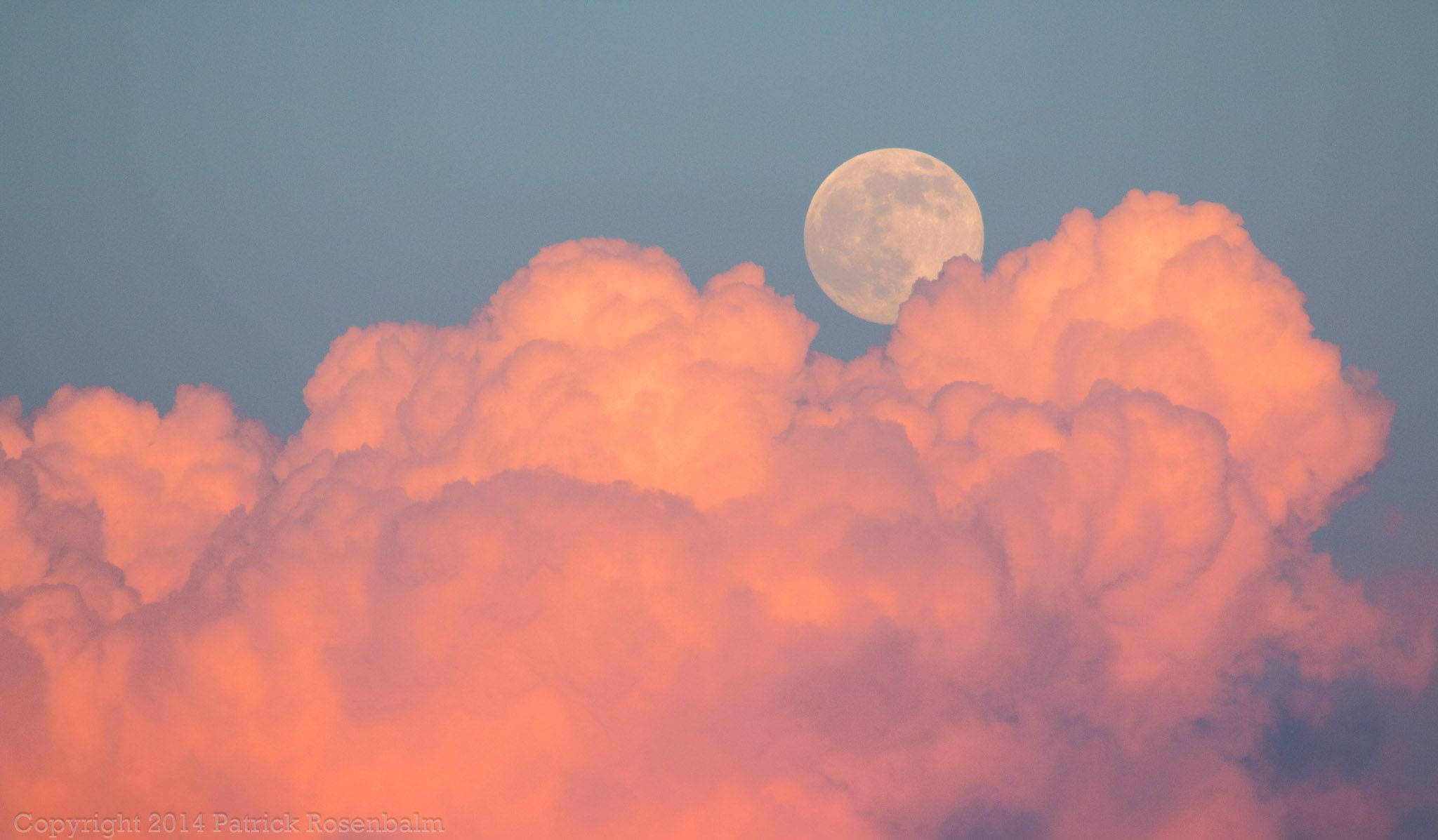 Moon Pink Aesthetic Cloud Desktop, full moon, fiery orange clouds, Full HD Desktop Wallpaper