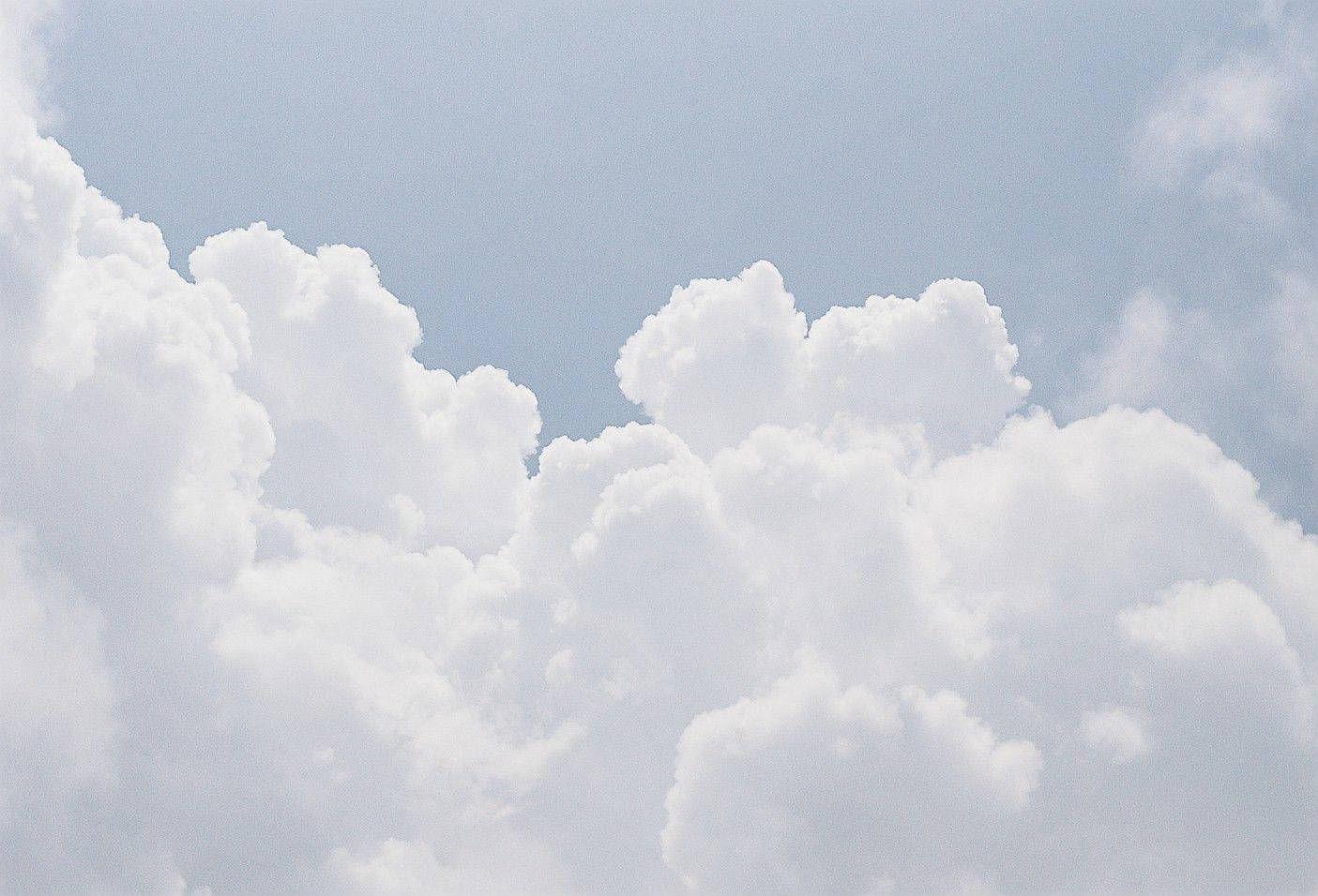 fluffy white clouds, soft blue sky, serene daytime scene, HD Desktop Wallpaper