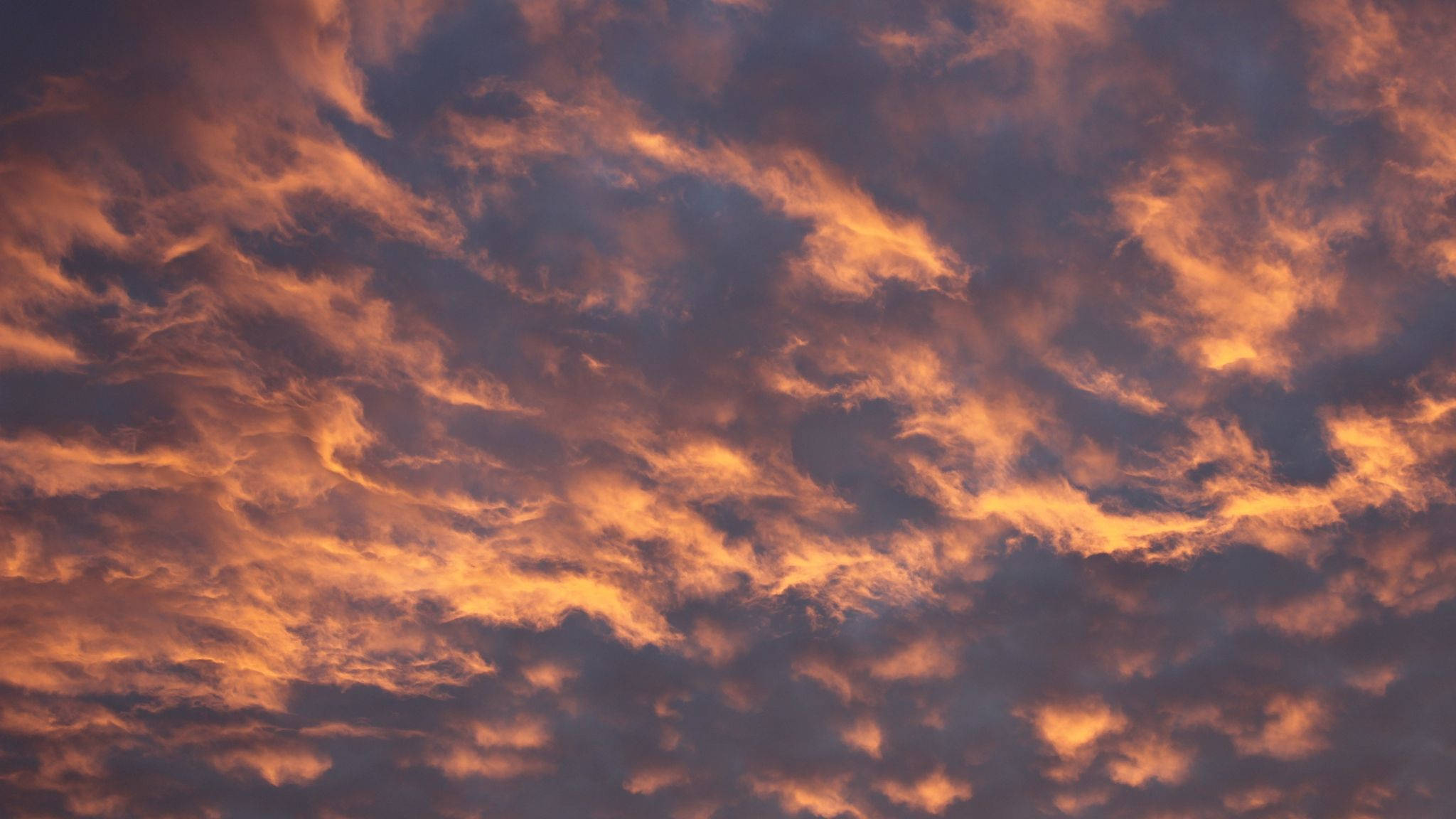 Aesthetic Cloud, fiery orange glow, deep purple twilight sky, Full HD Desktop Wallpaper