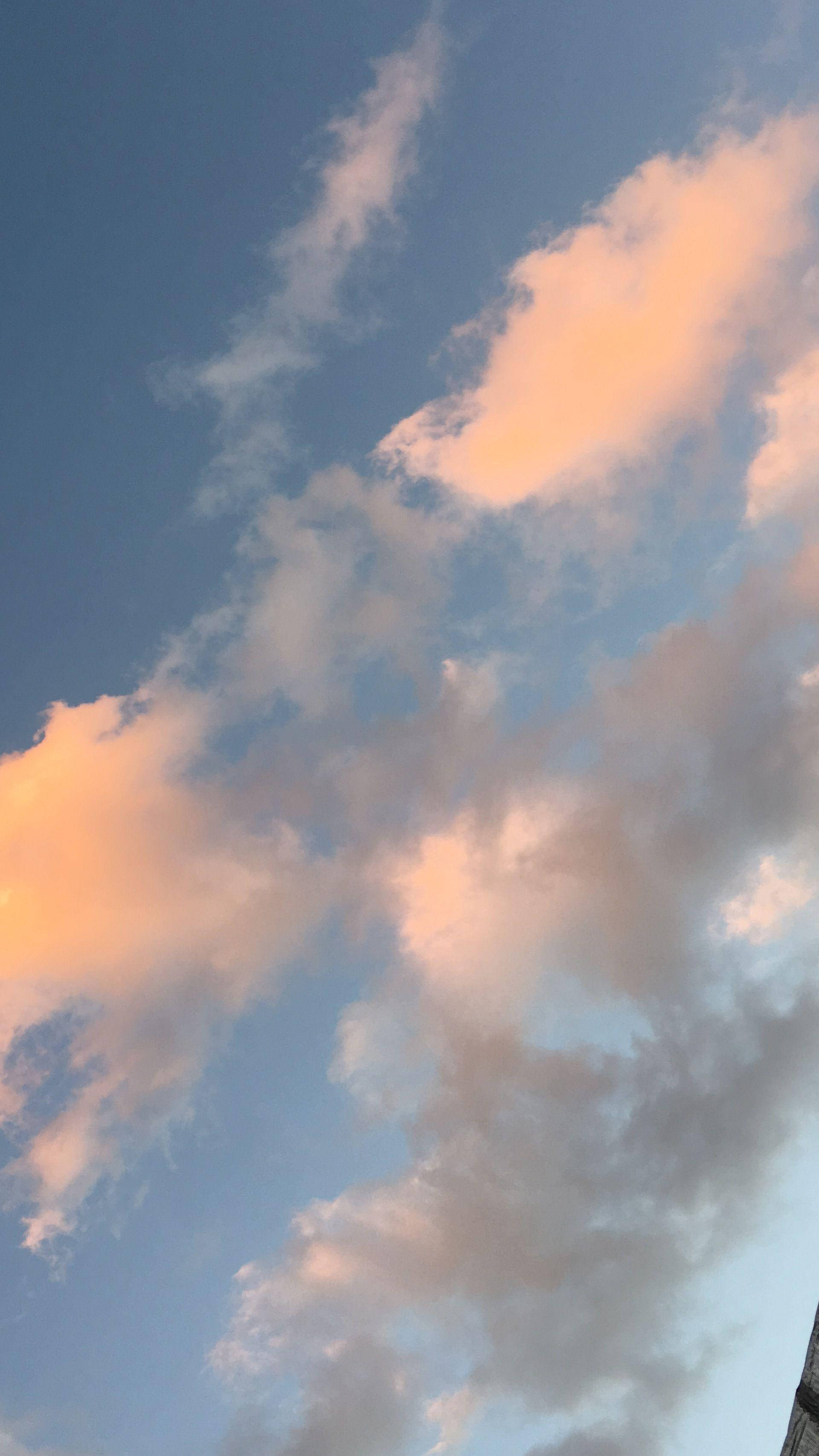 Aesthetic Cloud, twilight sky, soft peach, 2K Phone Wallpaper