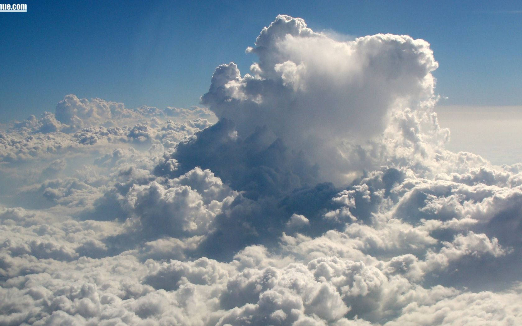 aerial view, towering cumulus cloud, sea of fluffy white clouds, HD Desktop Wallpaper