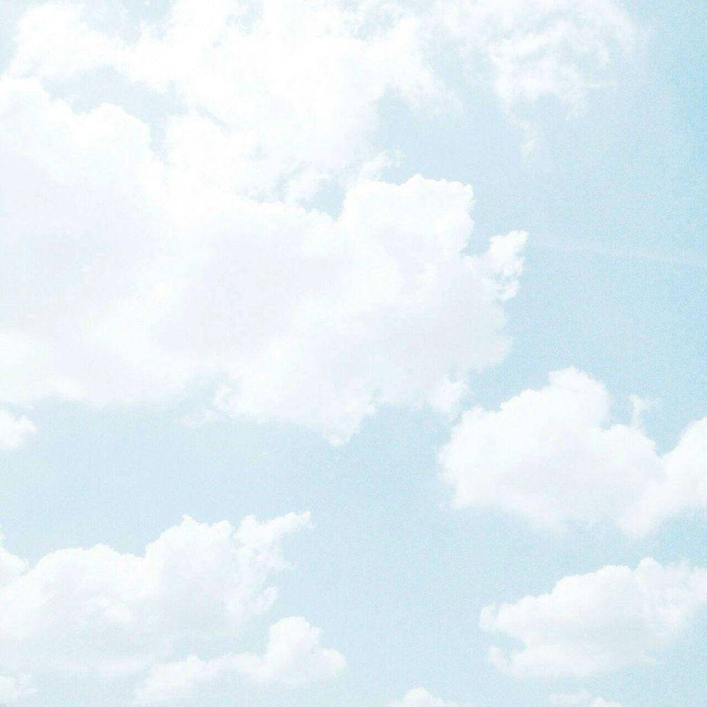 Aesthetic Clouds, pale blue sky, soft fluffy white clouds, SD Desktop Wallpaper