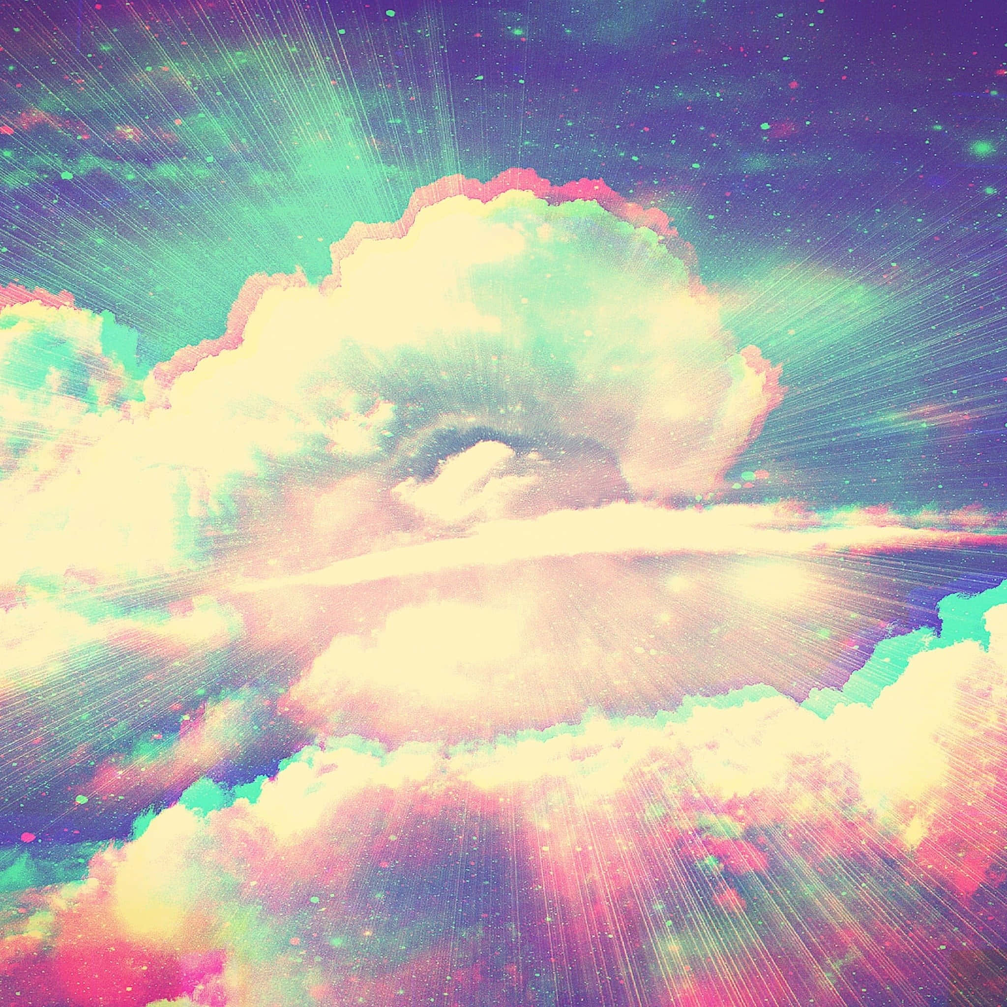 Aesthetic Cloud, neon light, cosmic sky, Full HD Desktop Wallpaper