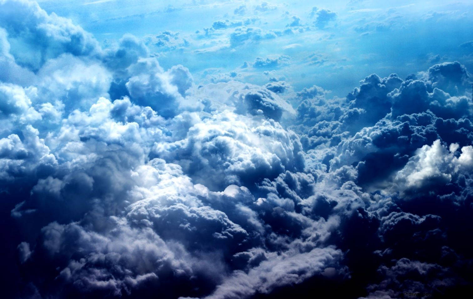 Aesthetic Cloud, fluffy clouds, bright blue sky, HD Desktop Wallpaper