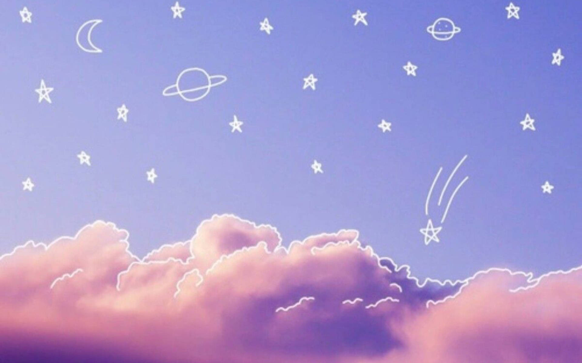 Aesthetic Cloud, pastel sky, fluffy pink clouds, Full HD Desktop Wallpaper