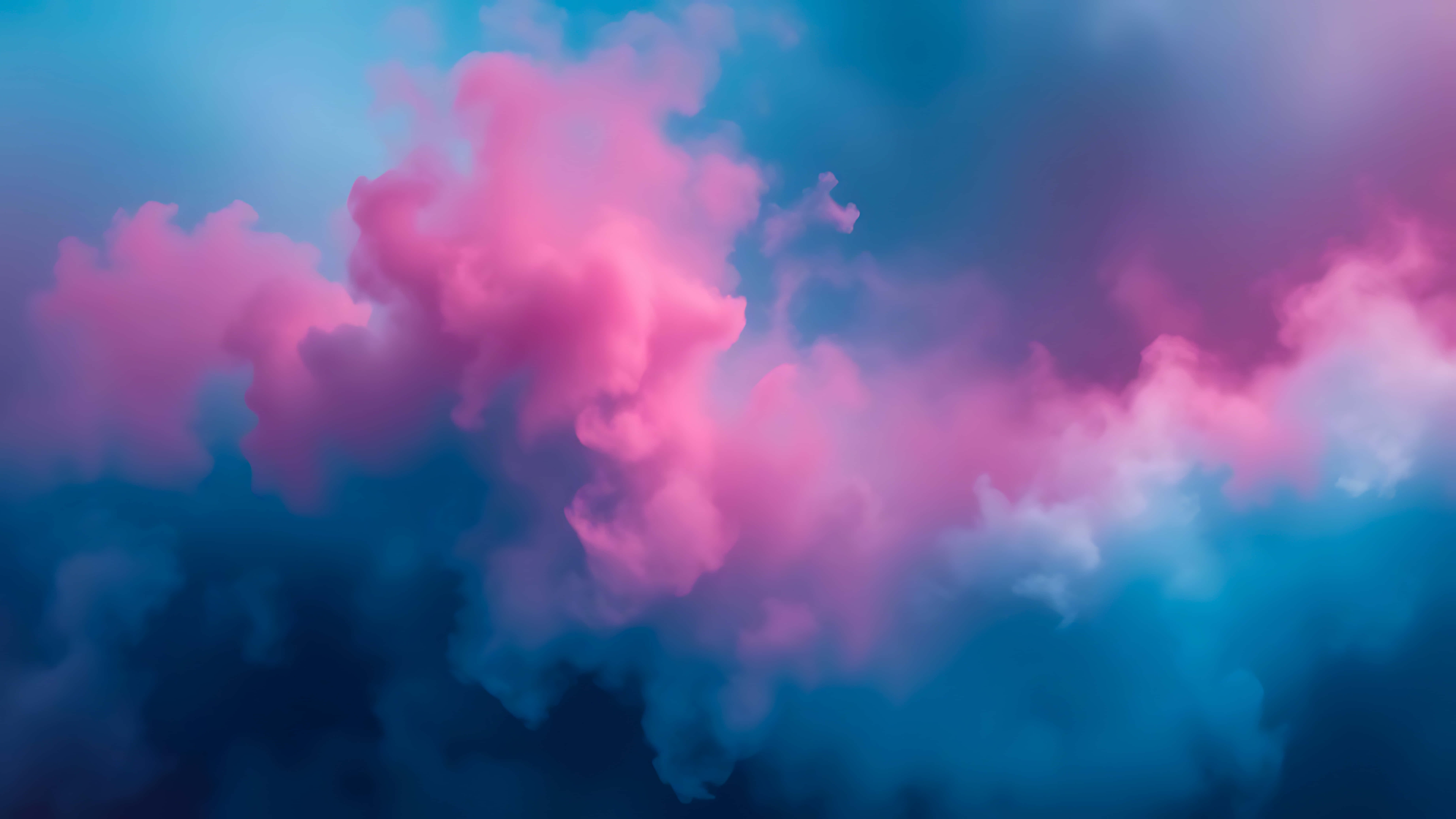 pink smoke, gradient blue background, ethereal atmosphere, 8K Desktop Wallpaper