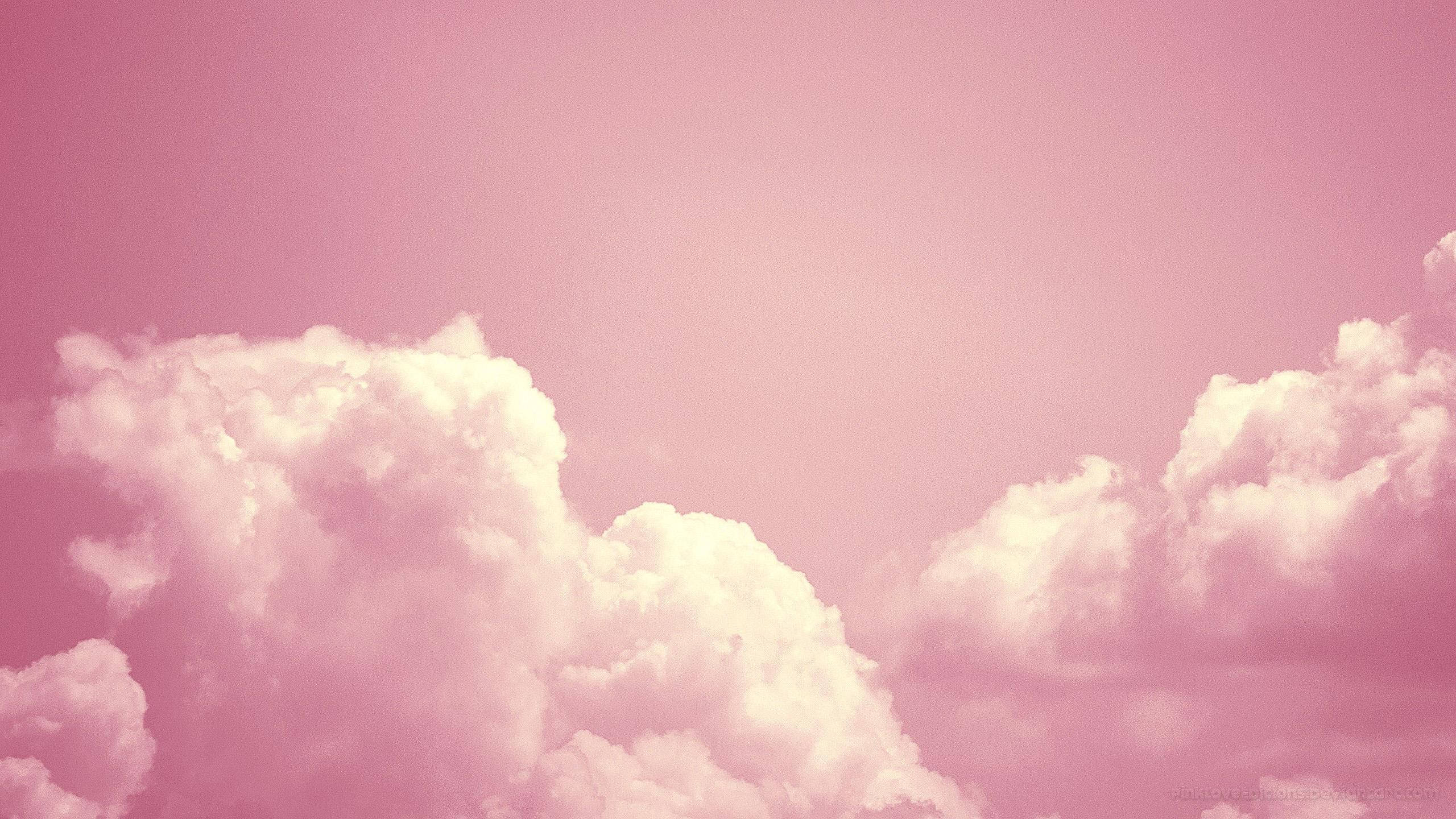 pink aesthetic clouds, soft cottony clouds, dreamy pink sky, 2K Desktop Wallpaper