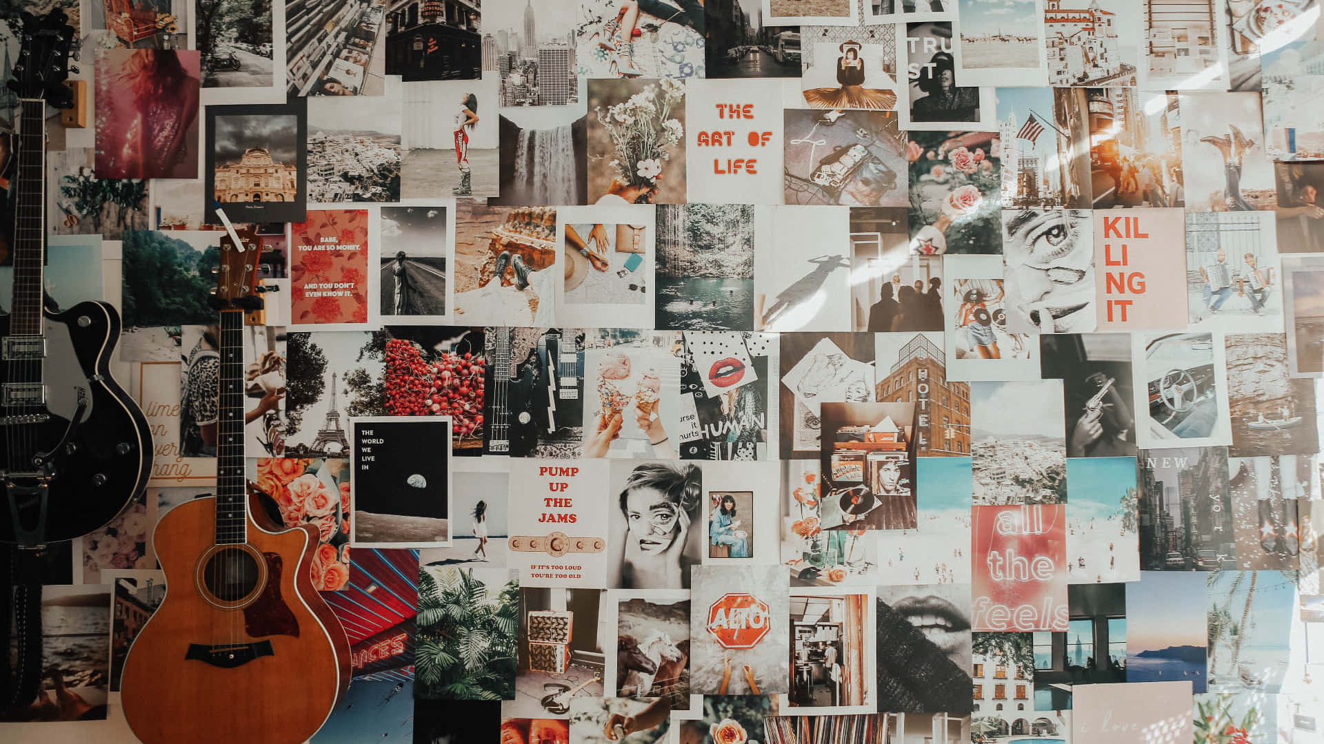 Aesthetic Collage Desktop, collage wall, photos, Full HD Desktop Wallpaper
