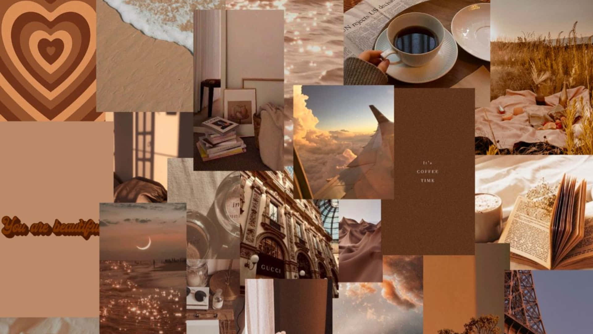 brown, golden hour light, coffee, Full HD Desktop Wallpaper