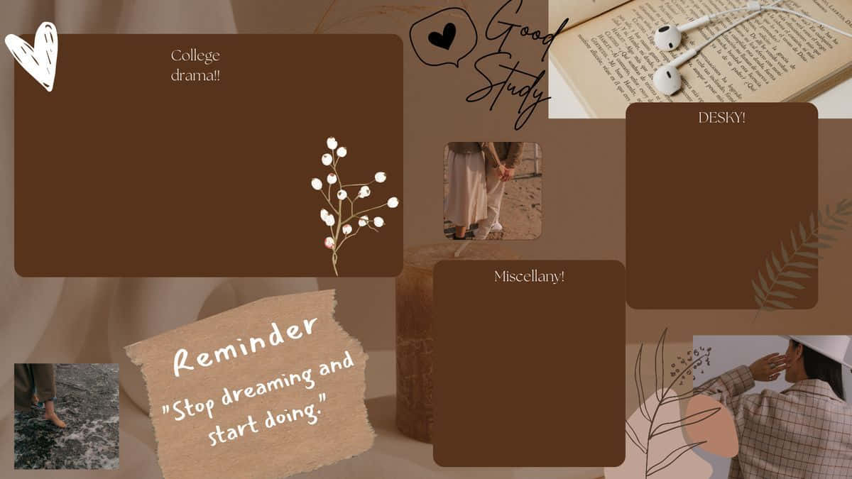 brown, handwritten notes, photos of people, SD Desktop Wallpaper