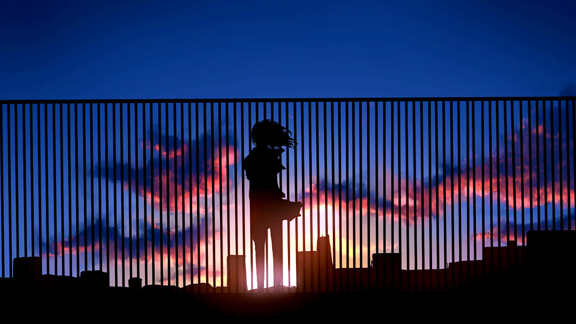 Aesthetic Computer 4K, dusk, fence, Full HD Desktop Wallpaper