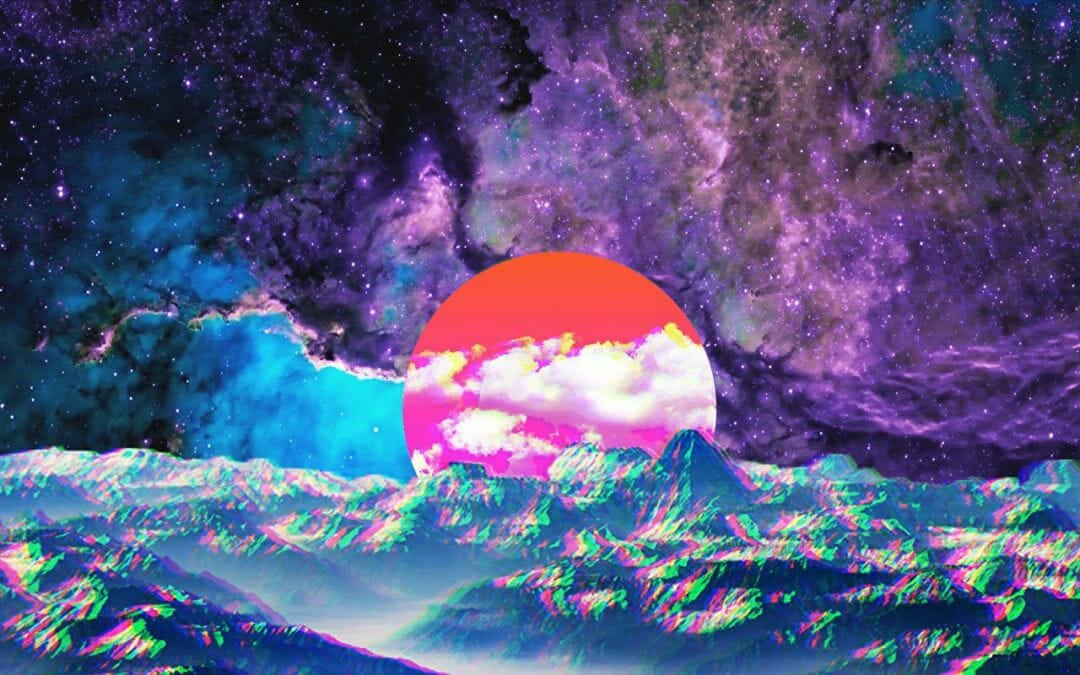 Aesthetic Computer 4K, Red Moon, psychedelic, SD Desktop Wallpaper