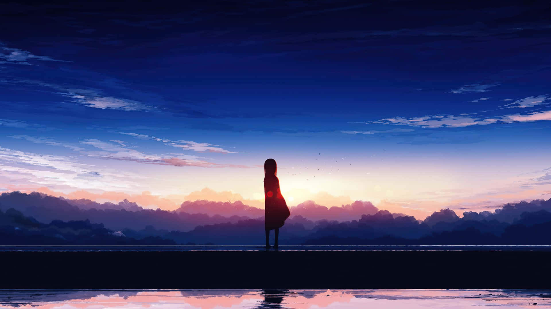 Aesthetic Computer 4K, twilight sky, wet pavement, Full HD Desktop Wallpaper