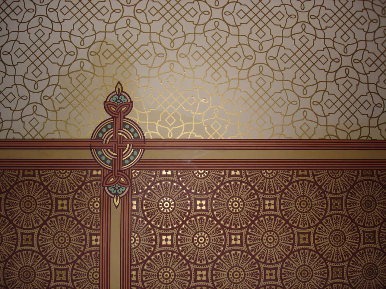 art deco, gold brown, teal, HD Desktop Wallpaper