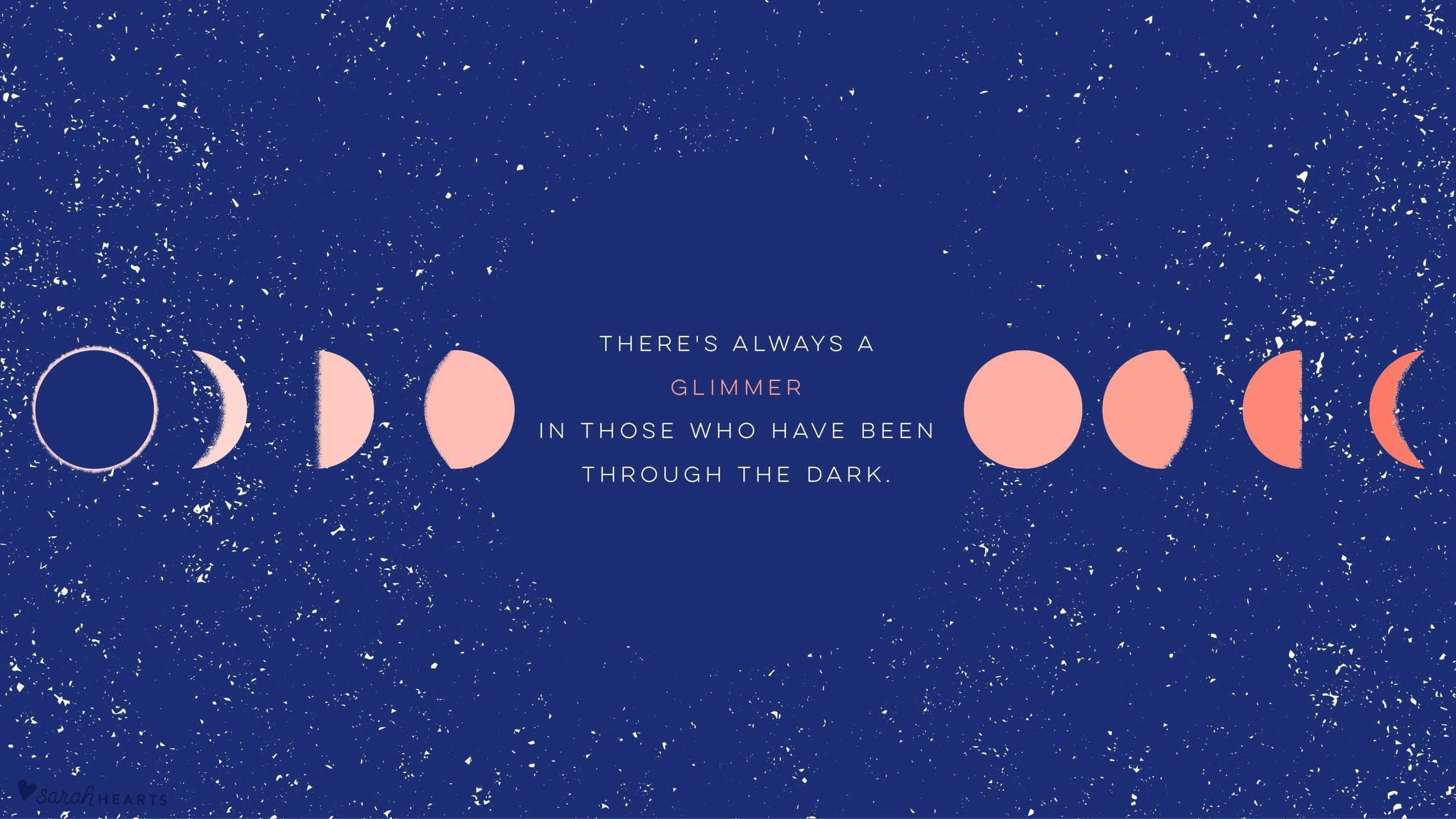 Aesthetic Computer 4K, Moon Phases, deep blue textured background, 2K Desktop Wallpaper
