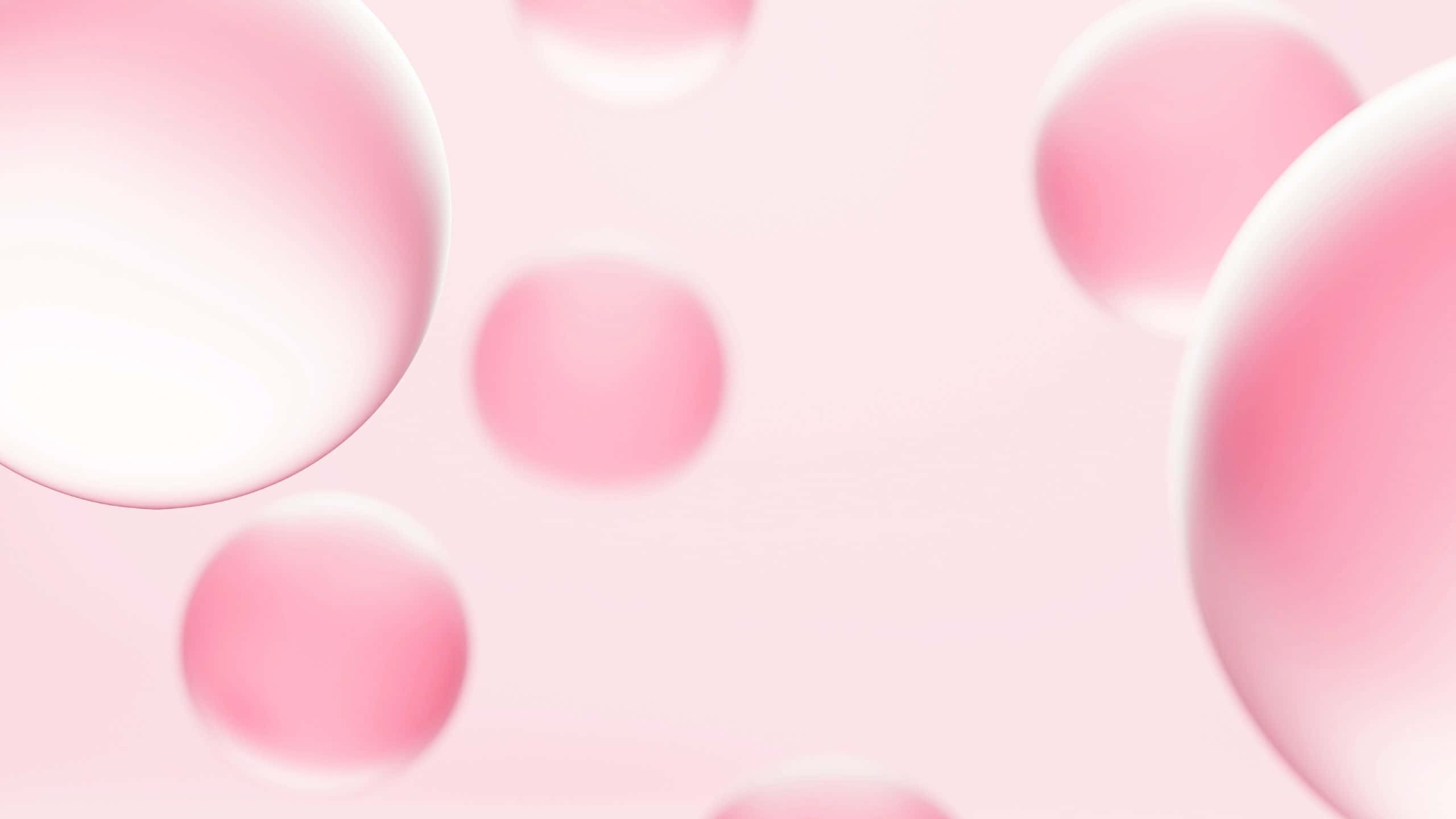 Aesthetic Computer Light Pink, soft pink, translucent spheres, 2K Desktop Wallpaper
