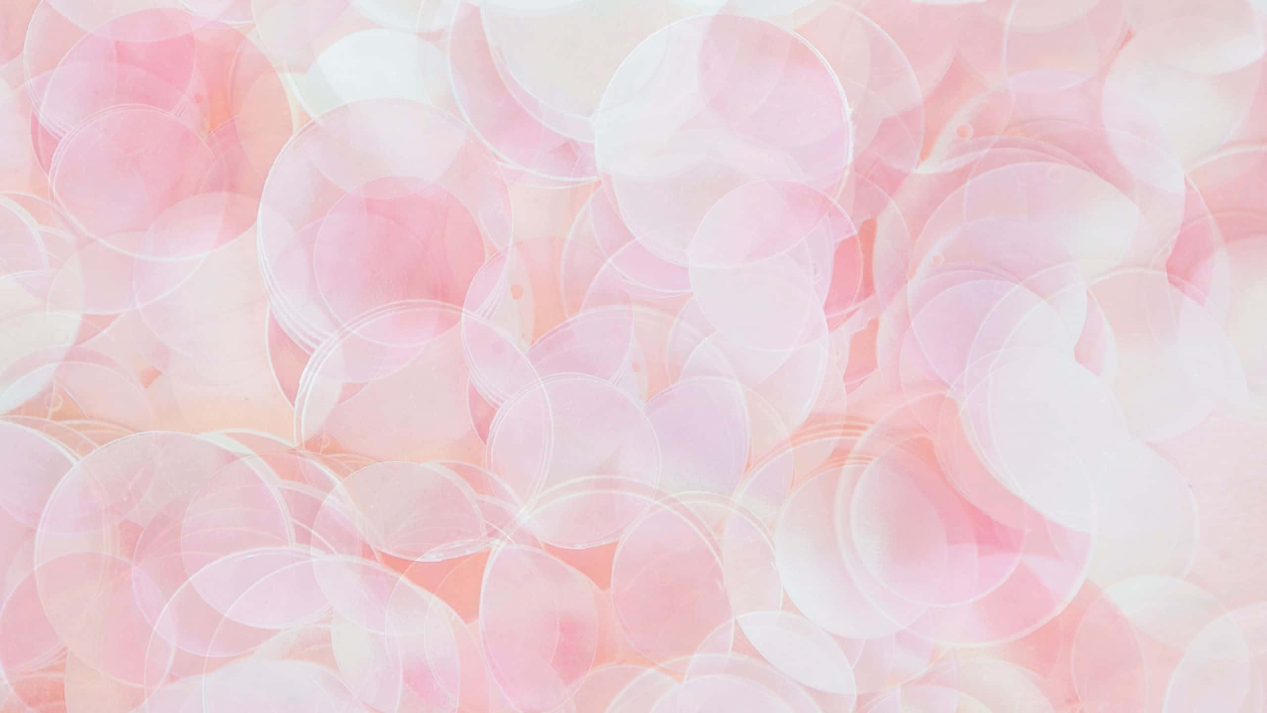 Aesthetic Computer Light Pink, pastel bokeh, translucent pink, 2K Desktop Wallpaper