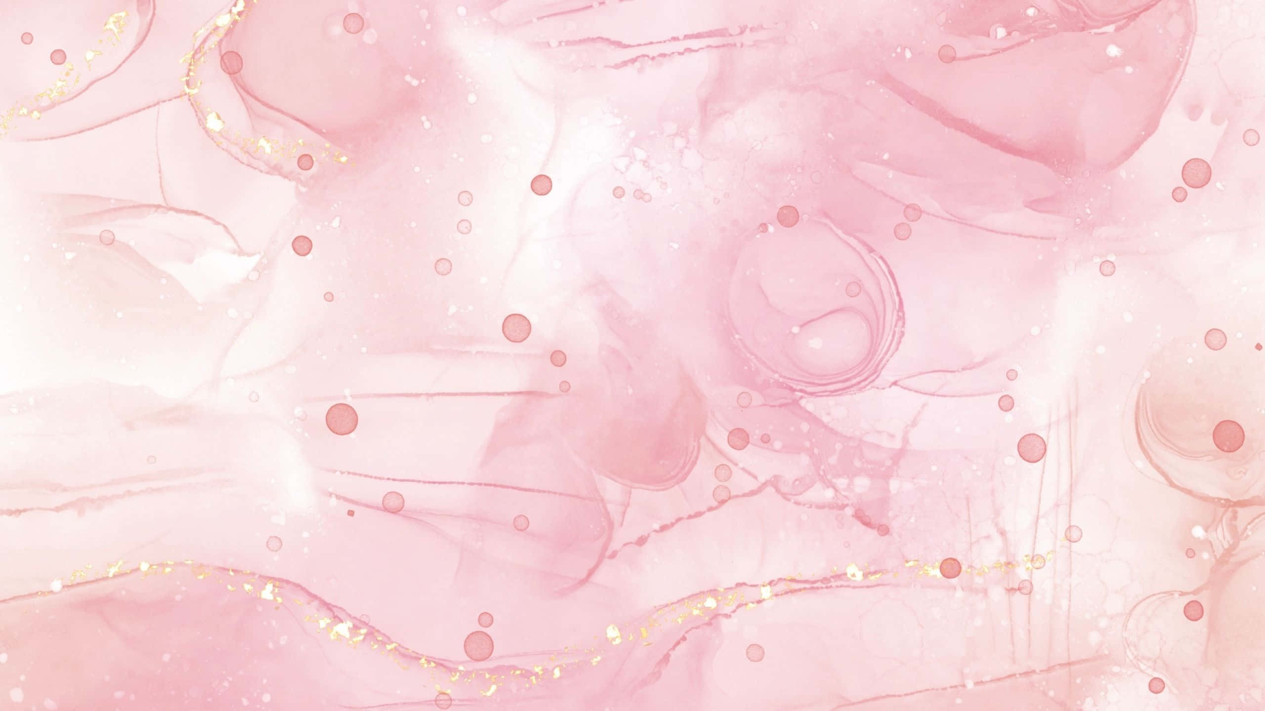light pink, watercolor swirls, gold glitter accents, 2K Desktop Wallpaper