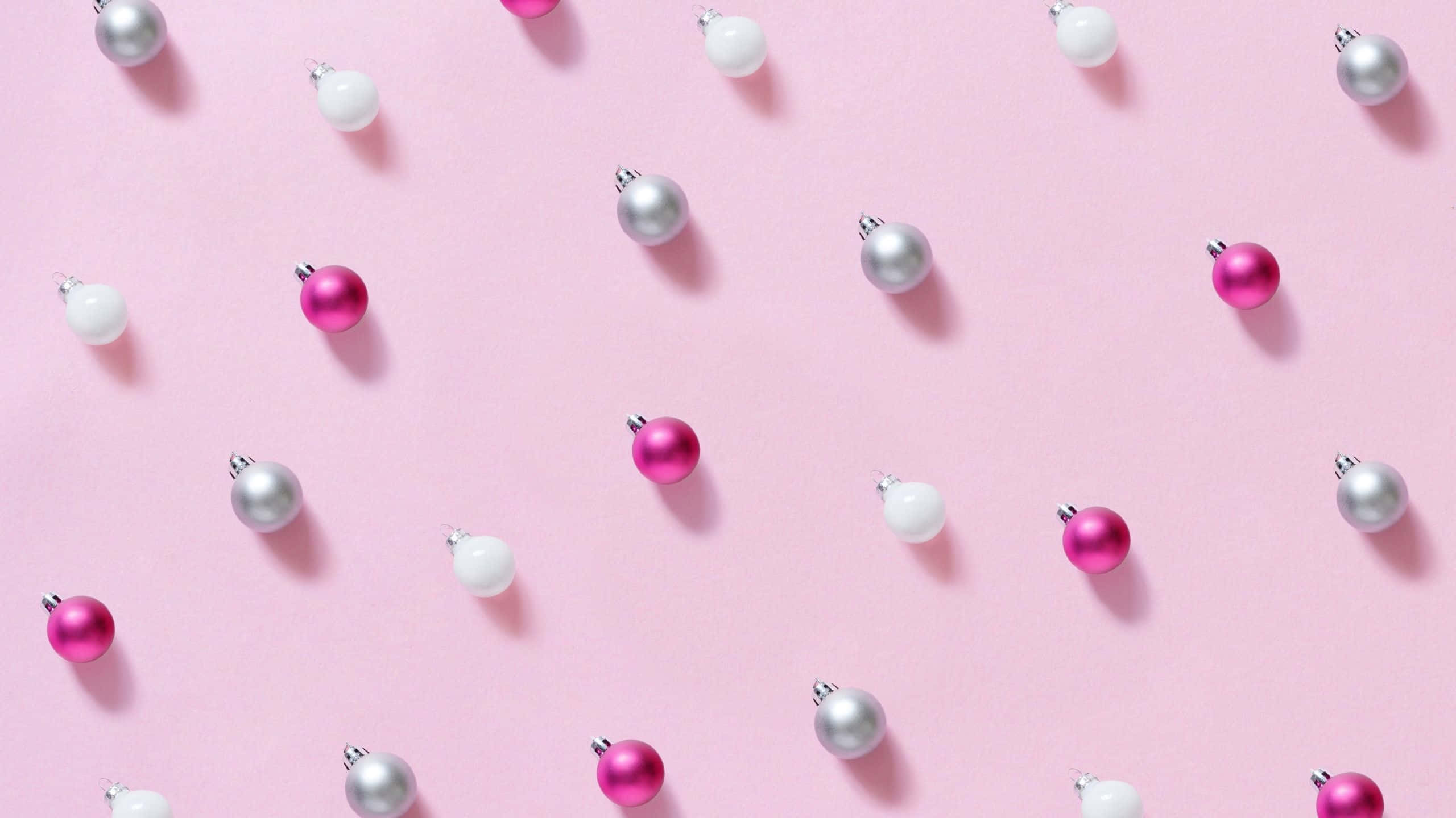 Aesthetic Computer Light Pink, pink, silver, 2K Desktop Wallpaper