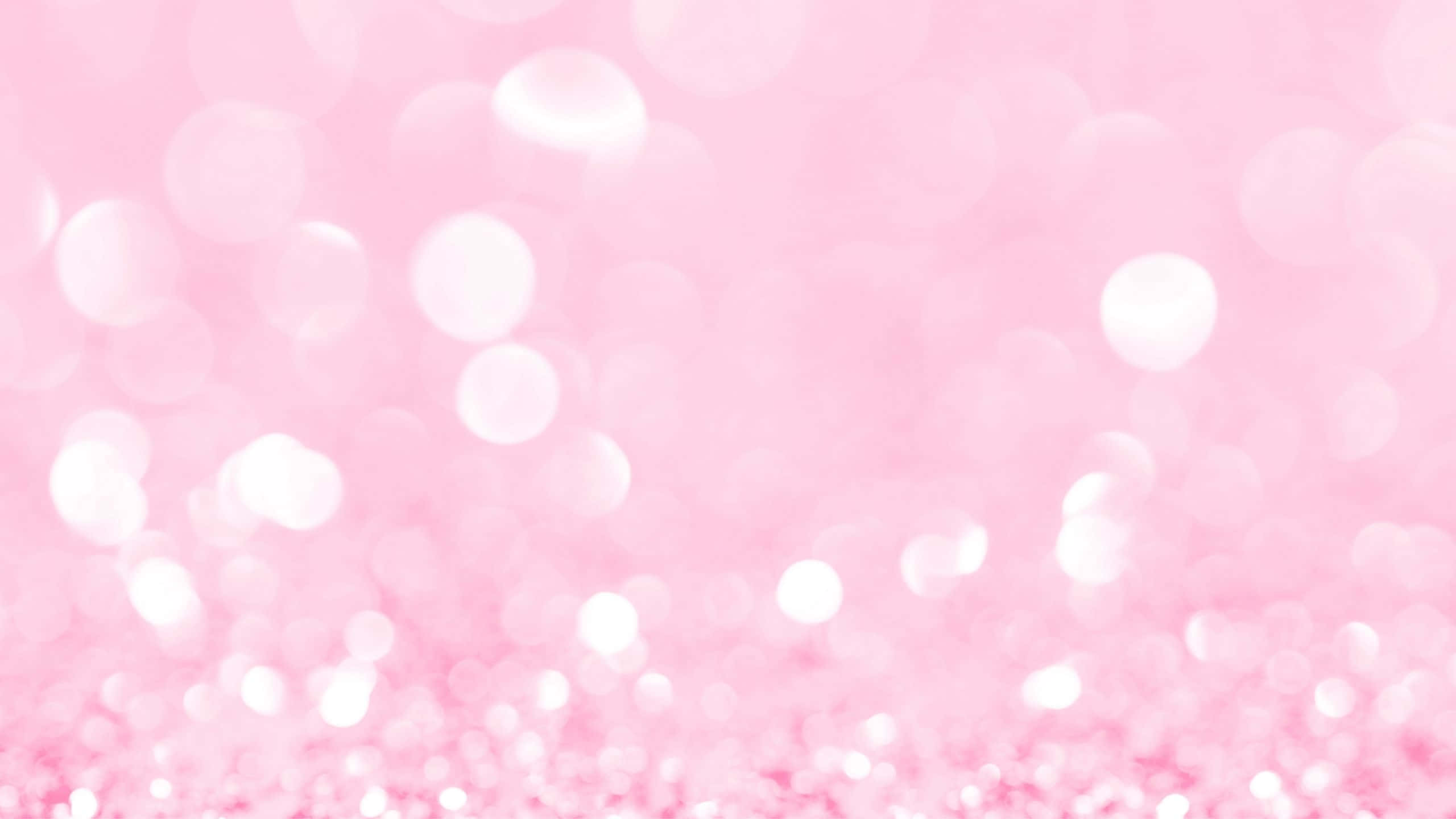 Aesthetic Computer Light Pink, soft pink background, white bokeh lights, 2K Desktop Wallpaper