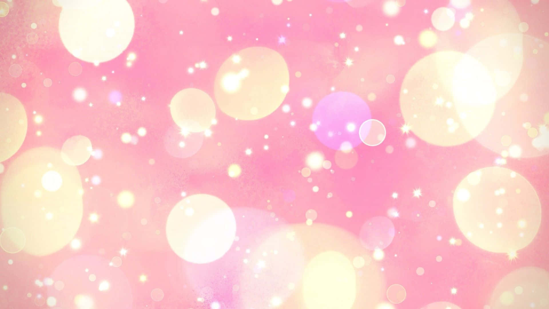 Shimmering Pink Sparkles, soft pink background, glowing bokeh circles, Full HD Desktop Wallpaper