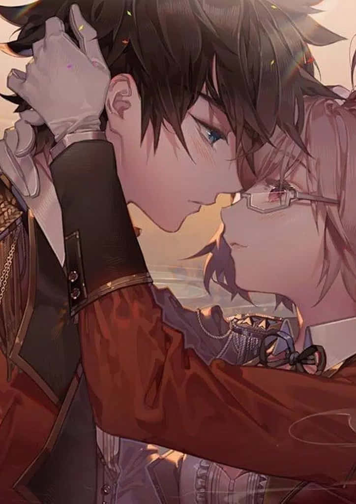 Aesthetic Couple Anime, anime couple, tender embrace, SD Phone Wallpaper