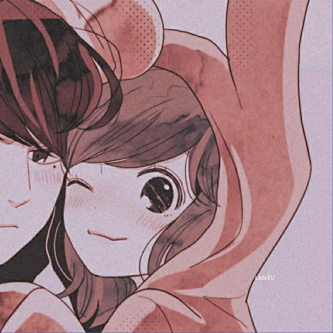 anime girl, brown hair, hoodie, SD Desktop Wallpaper