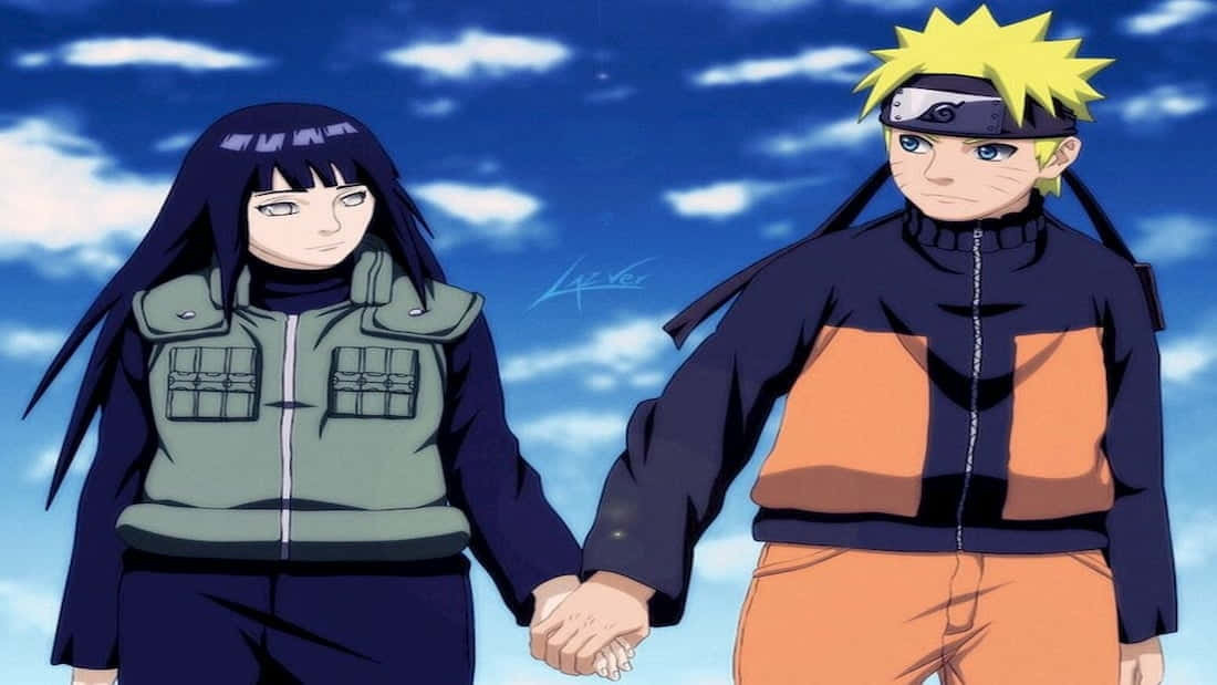 aesthetic couple anime, anime couple, bright blue sky, SD Desktop Wallpaper