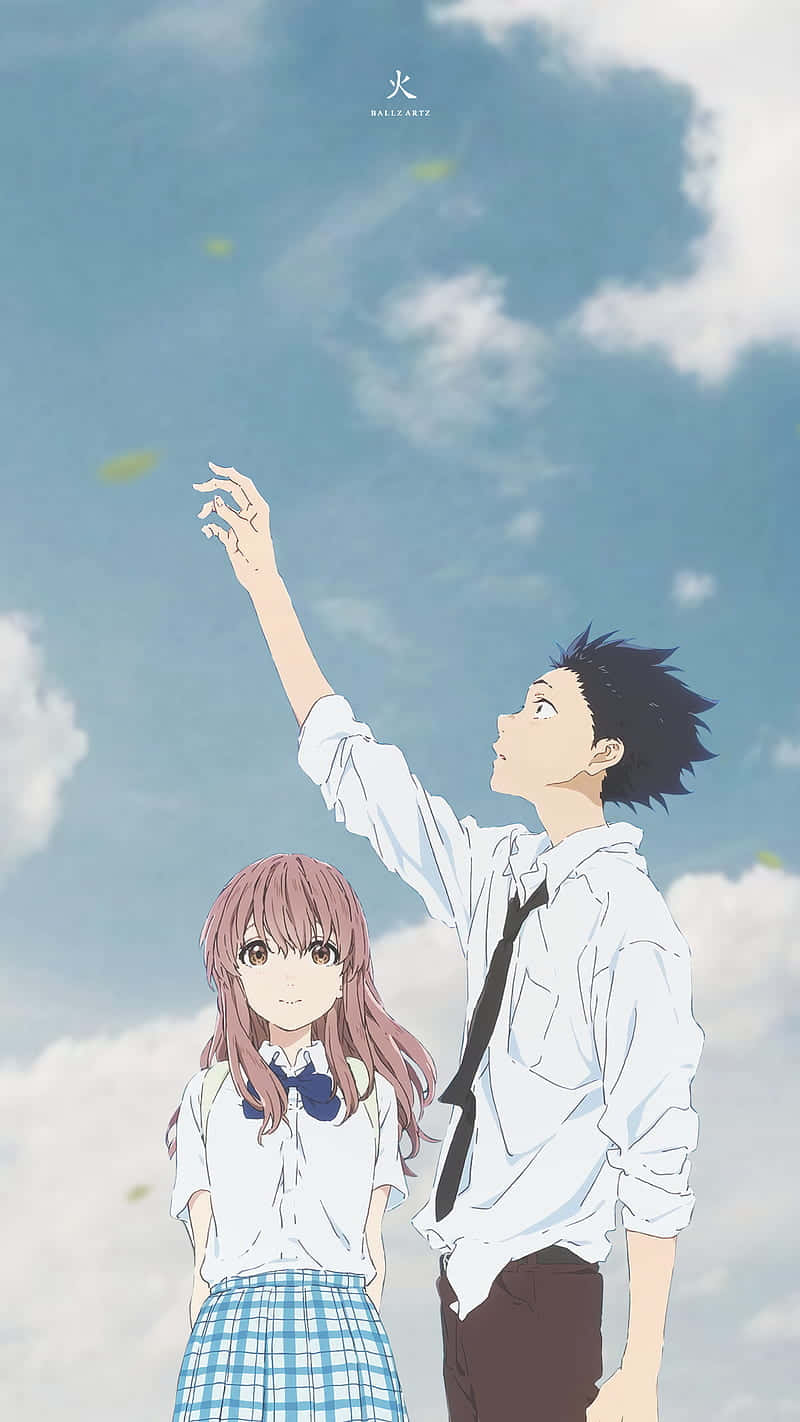 Aesthetic Couple Anime, young anime couple, bright blue sky, HD Phone Wallpaper