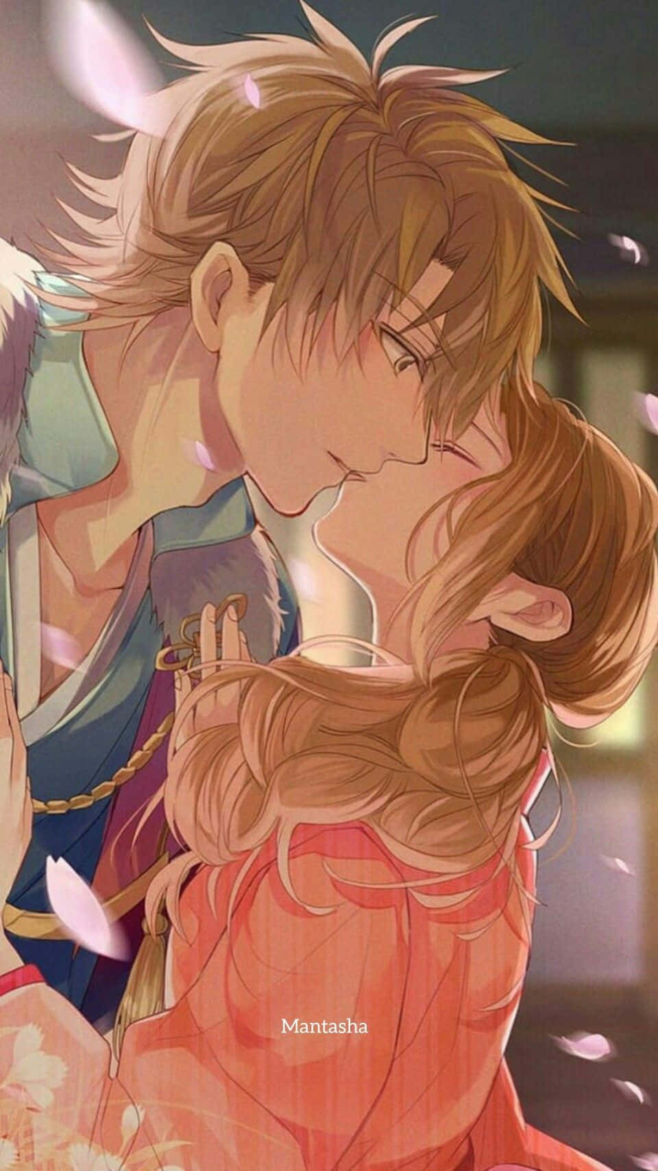 aesthetic couple anime, anime couple, dreamy embrace, HD Phone Wallpaper