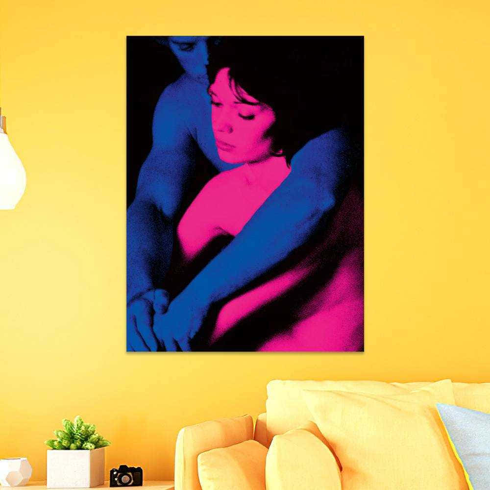 pop art, couple, vivid blue, SD Desktop Wallpaper