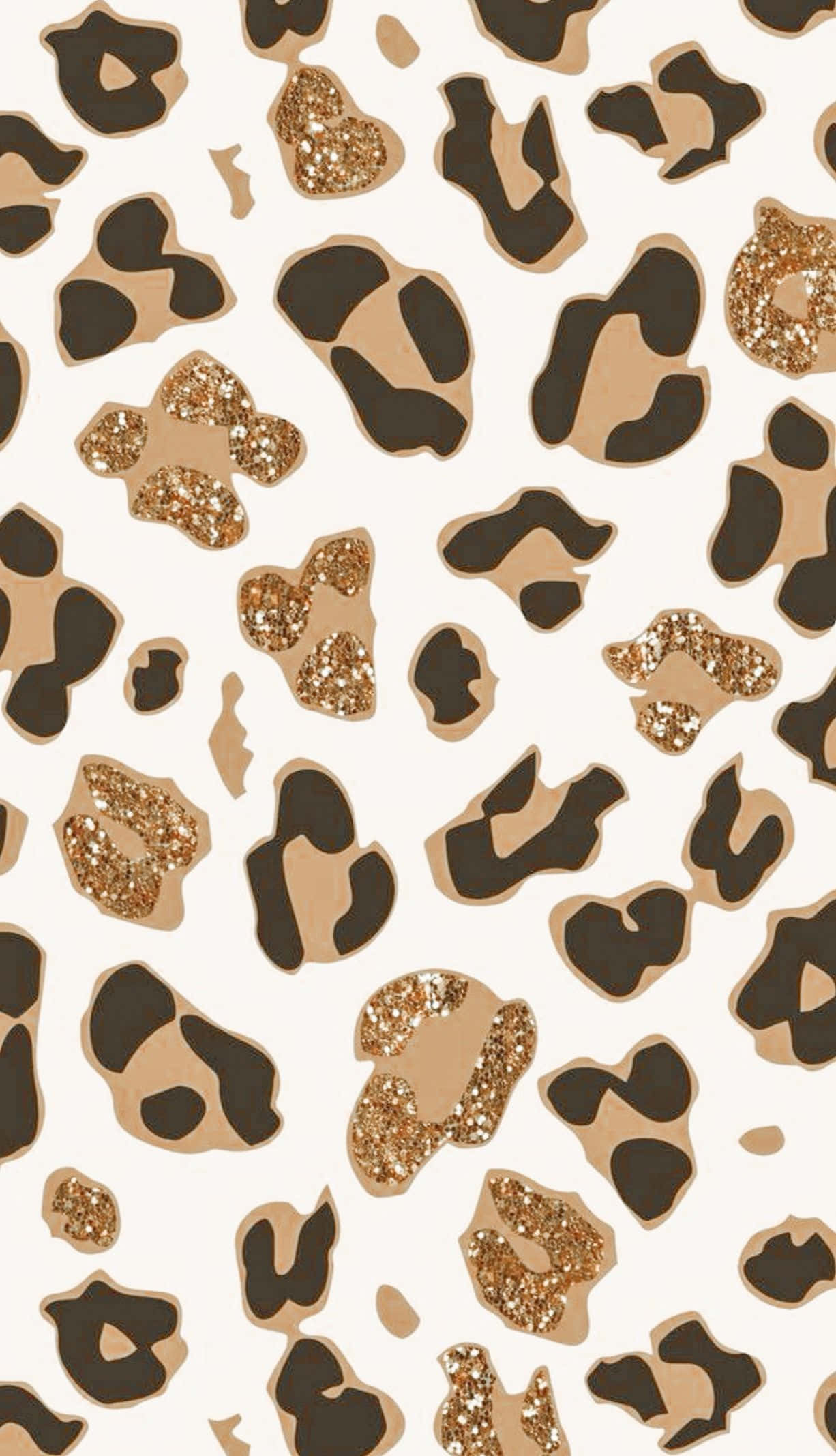 Aesthetic Cow, leopard print, glittery gold spots, Full HD Phone Wallpaper