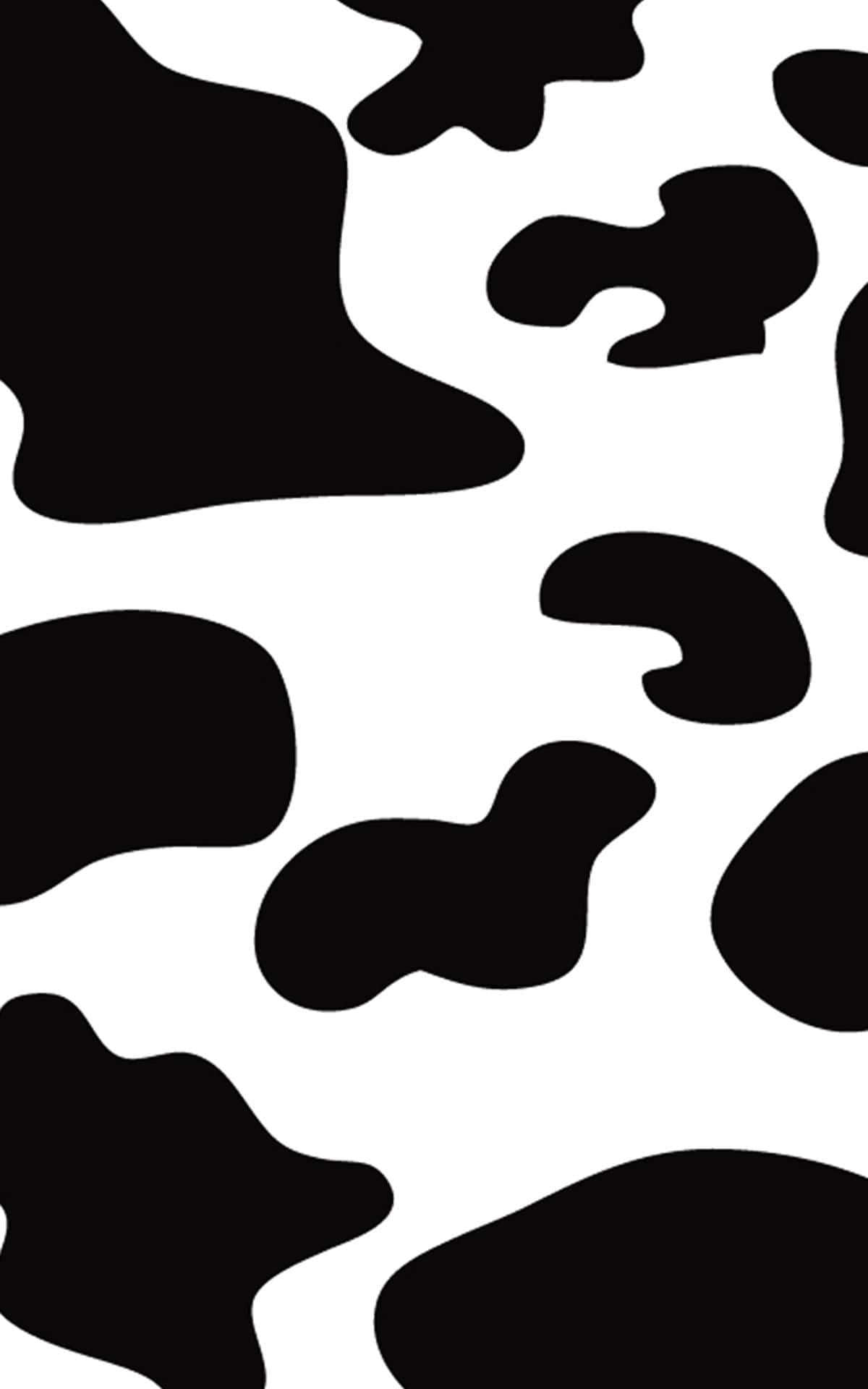 Aesthetic Cow, black and white cow print pattern, irregular organic shapes, Full HD Phone Wallpaper