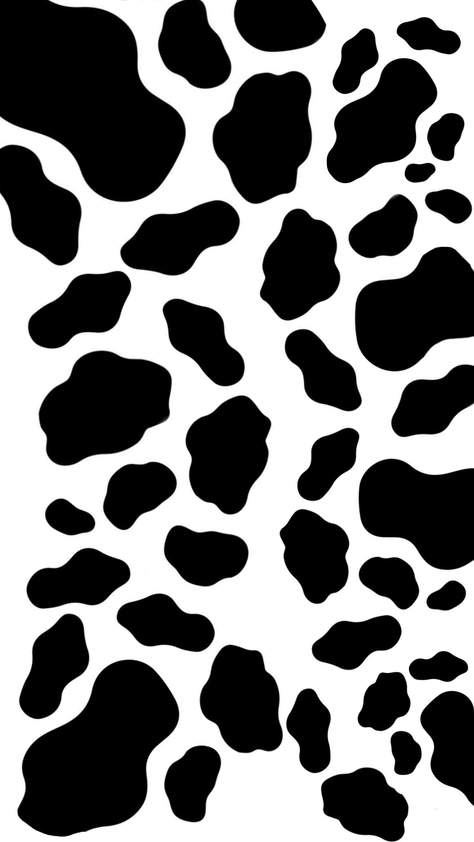 aesthetic cow, black cow print, stark white background, 2K Phone Wallpaper