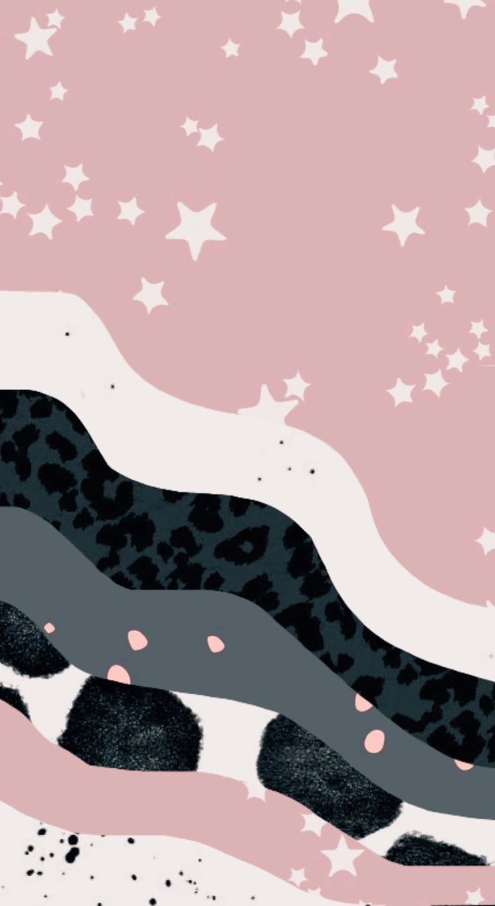 pastel aesthetic, pink stars, leopard print, HD Phone Wallpaper