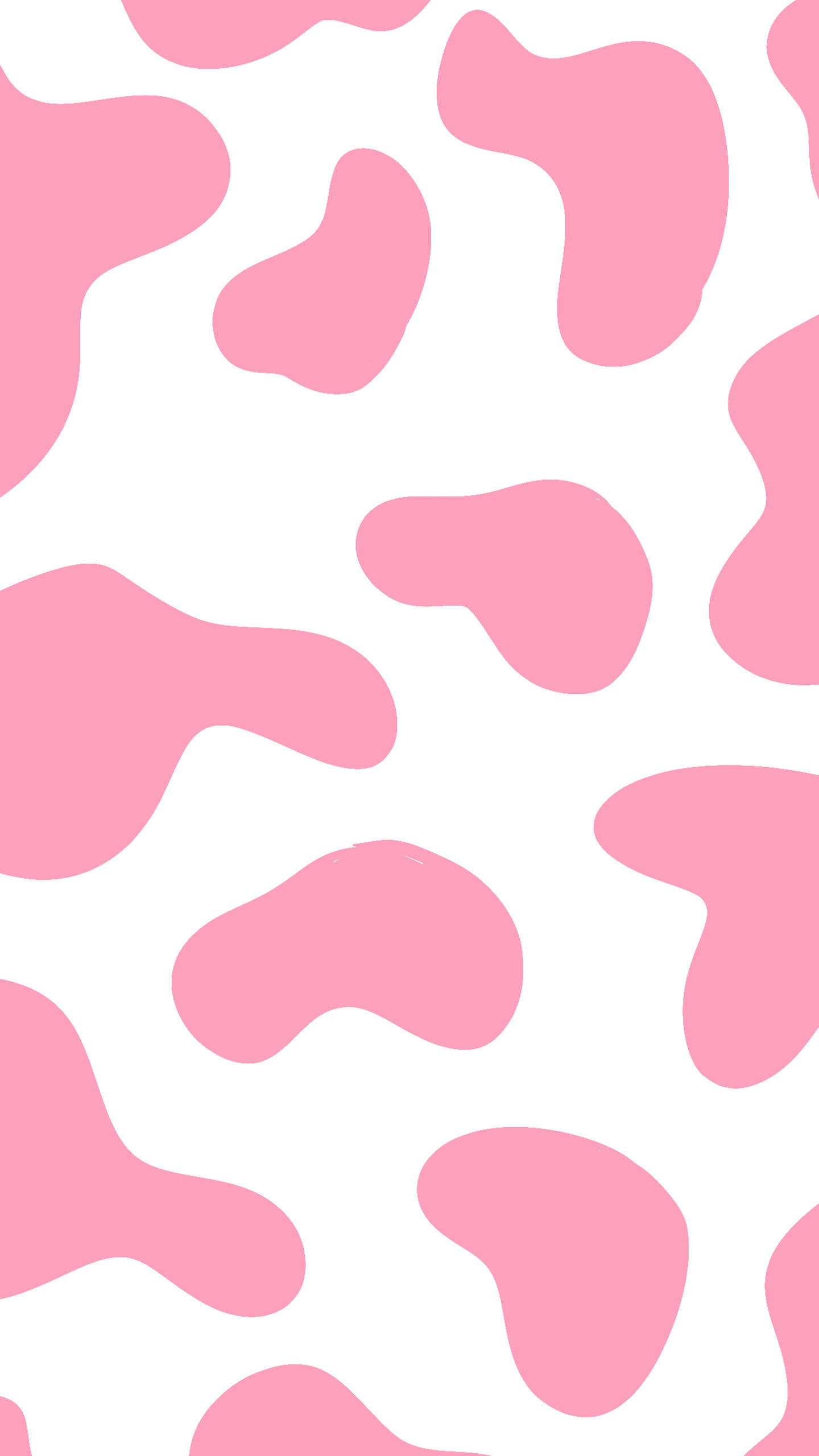 pink strawberry cow print, pink and white cow print pattern, soft pastel spots, 2K Phone Wallpaper
