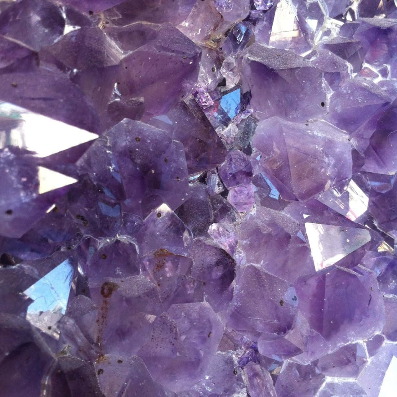 Aesthetic Crystal, purple amethyst crystals, sharp facets, HD Desktop Wallpaper