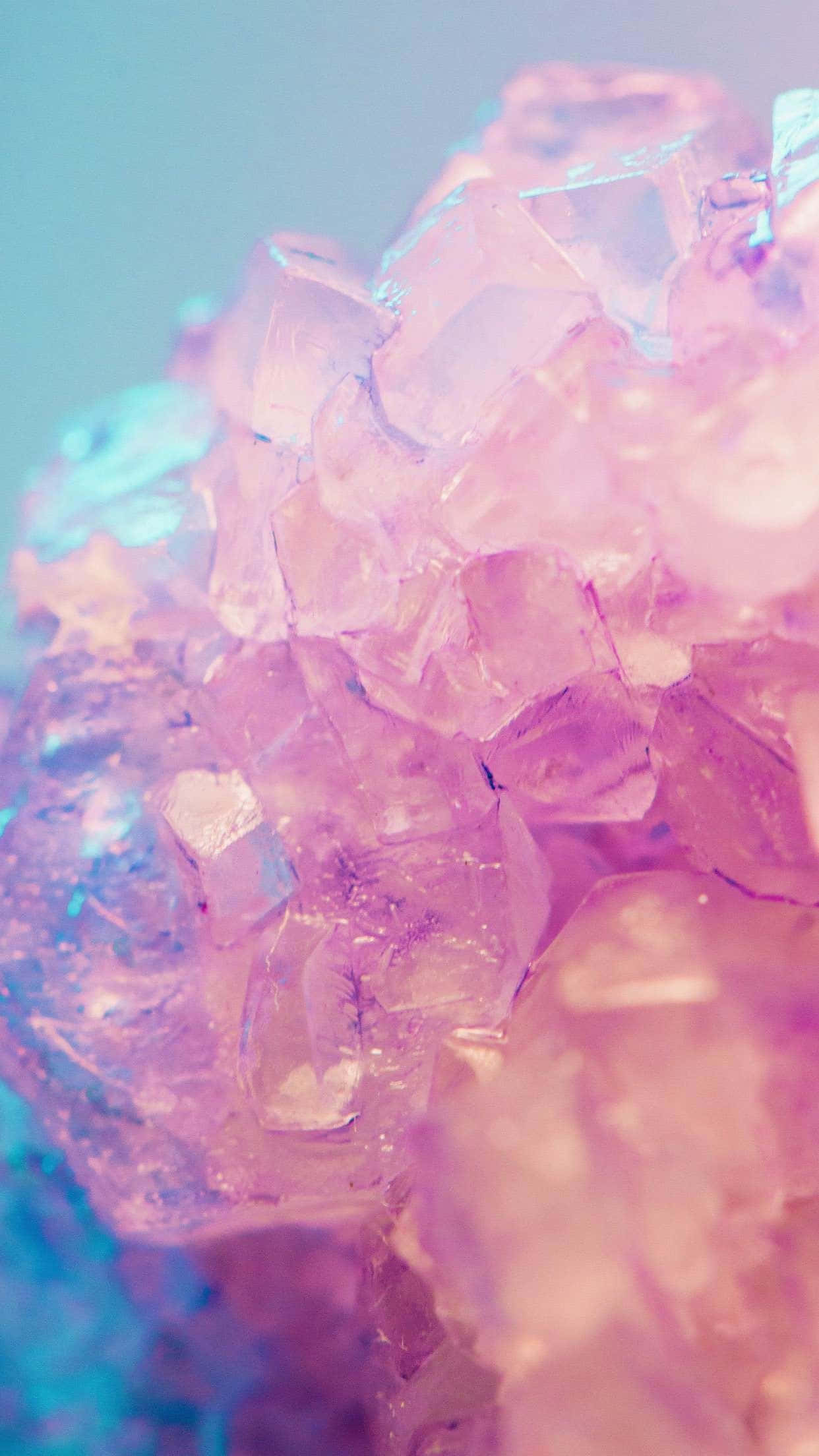 aesthetic crystal, pink, blue, Full HD Phone Wallpaper
