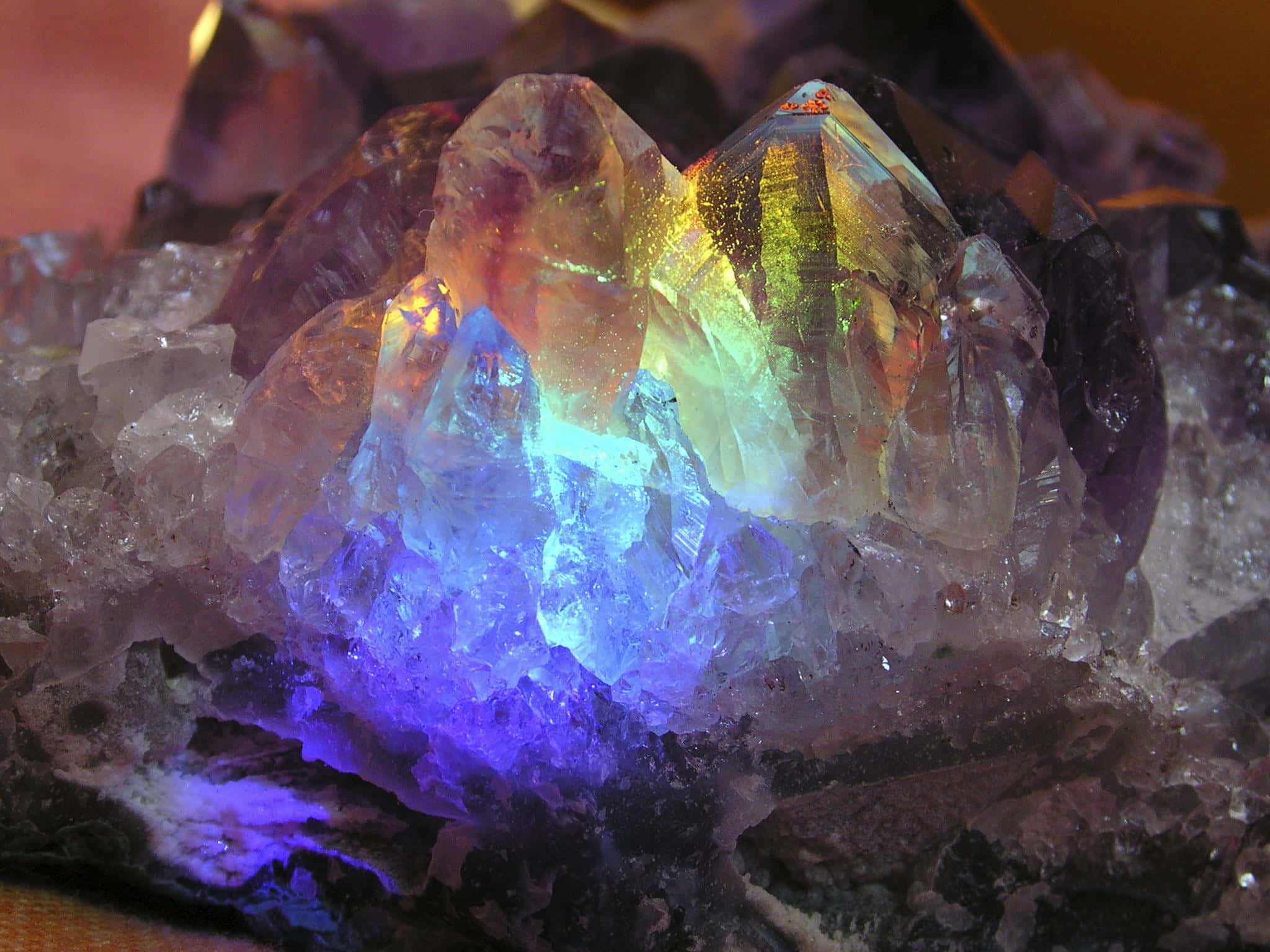 Aesthetic Crystal, amethyst crystals, blue purple, Full HD Desktop Wallpaper