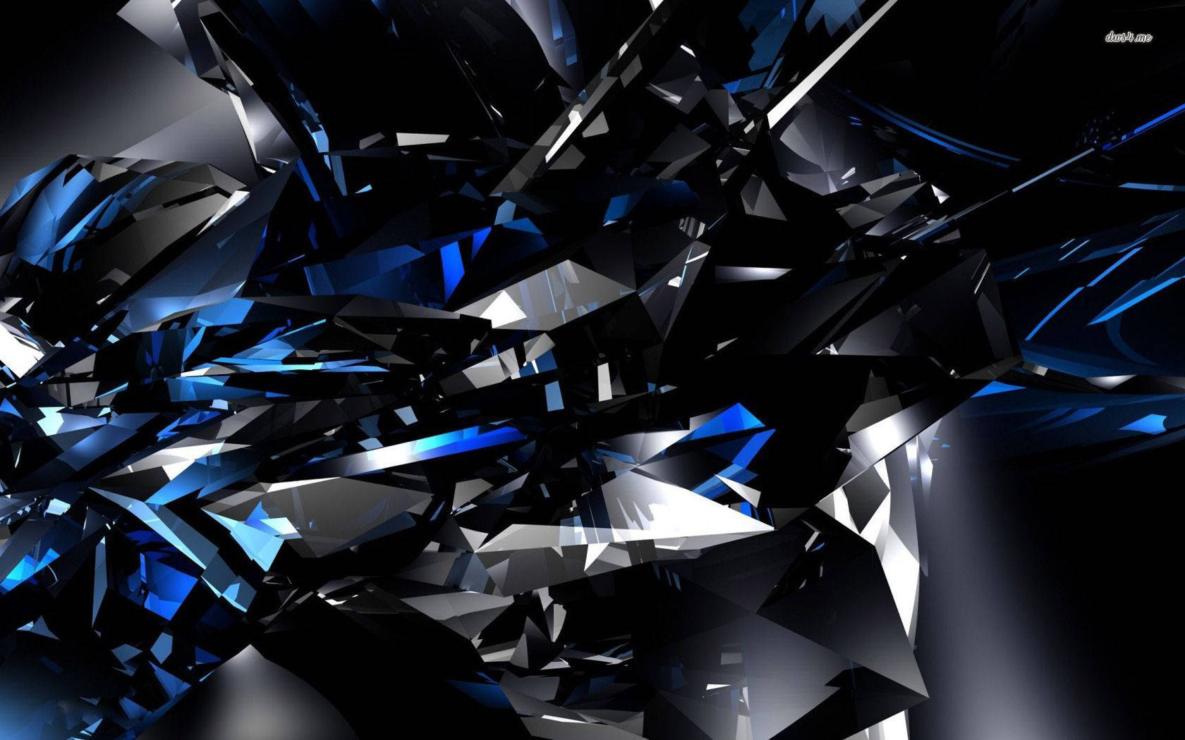 3d black and blue crystals, Mystical Blue and Black Crystal Formation, deep blue, HD Desktop Wallpaper