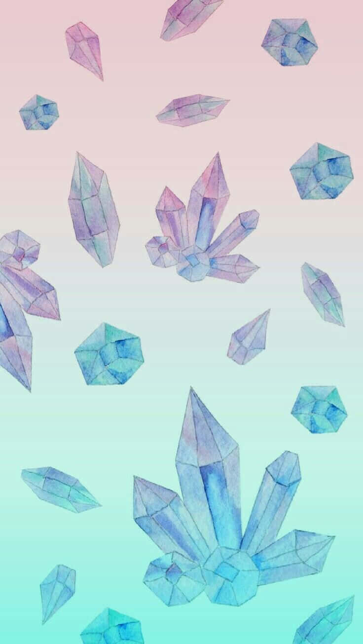 Pastel Crystal, blue, purple, HD Phone Wallpaper