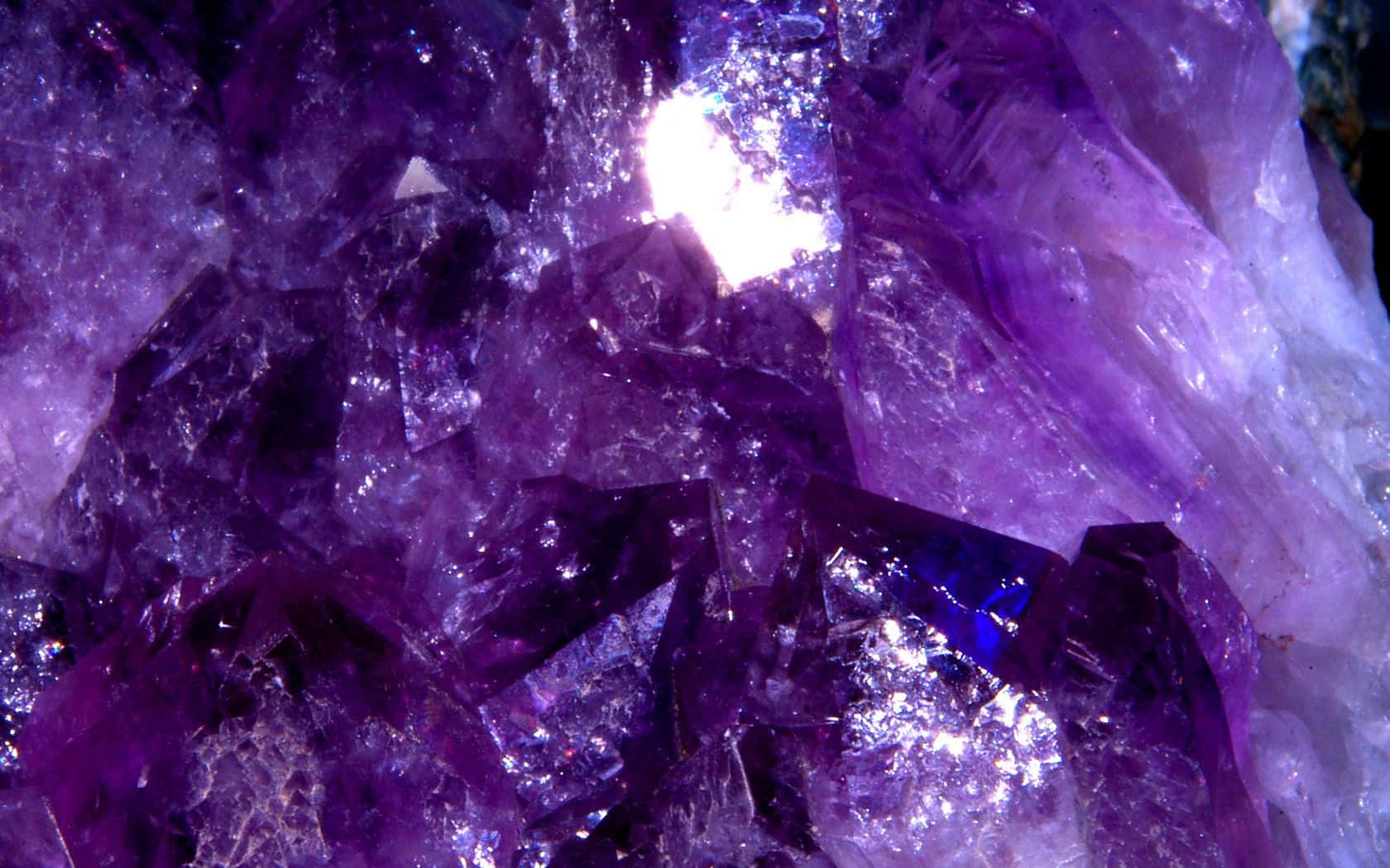 Aesthetic Crystal, purple amethyst crystals, sharp facets, HD Desktop Wallpaper