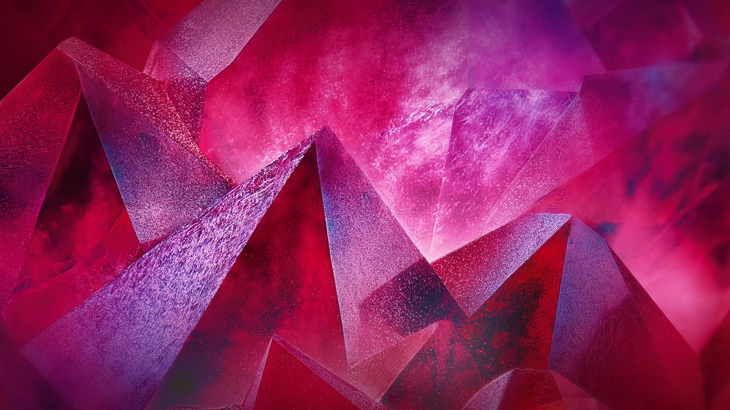 red crystal, geometric crystal shards, deep magenta, 2K Desktop Wallpaper