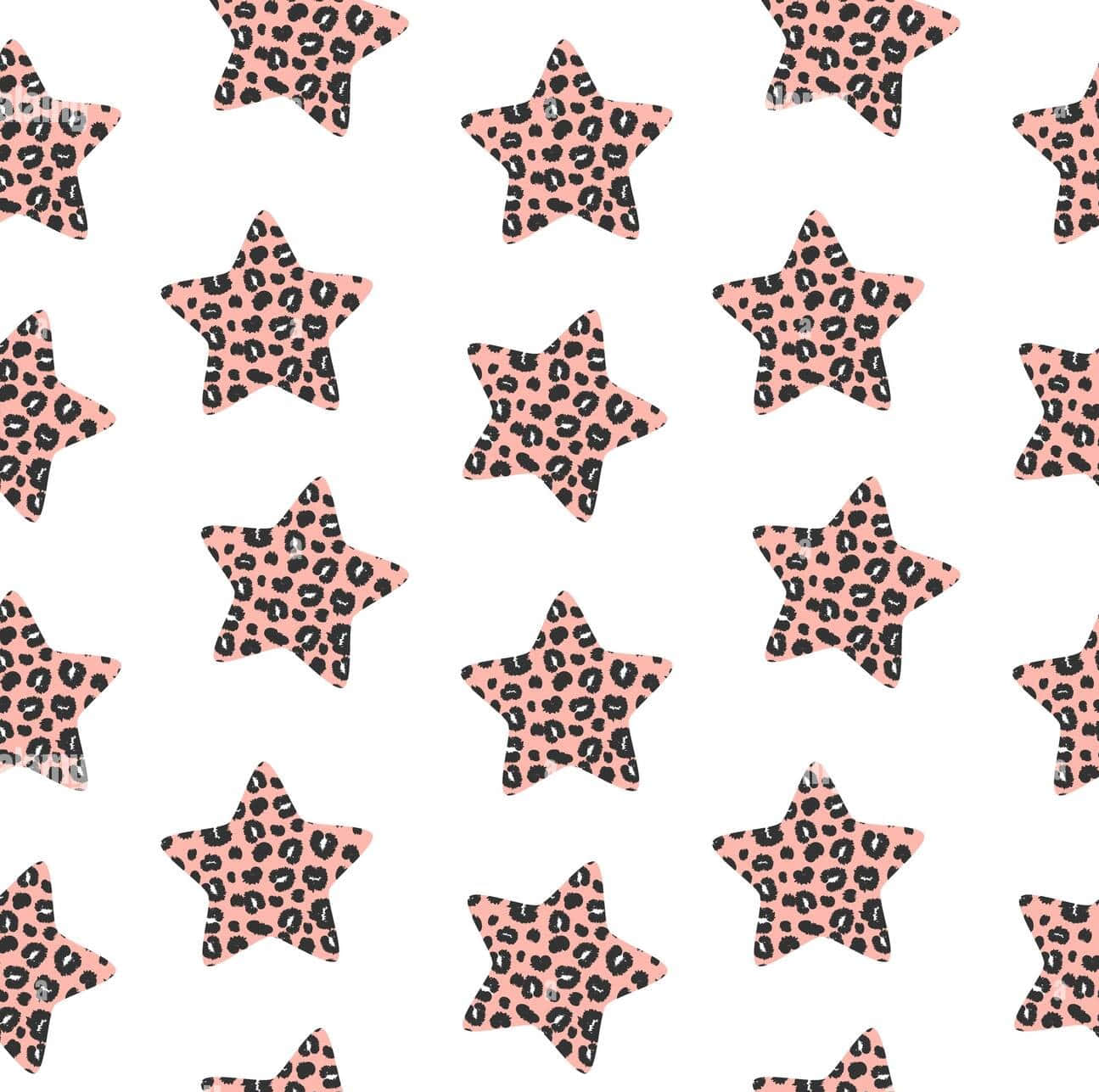 star shape, cute cheetah print, pink leopard-print stars, HD Desktop Wallpaper