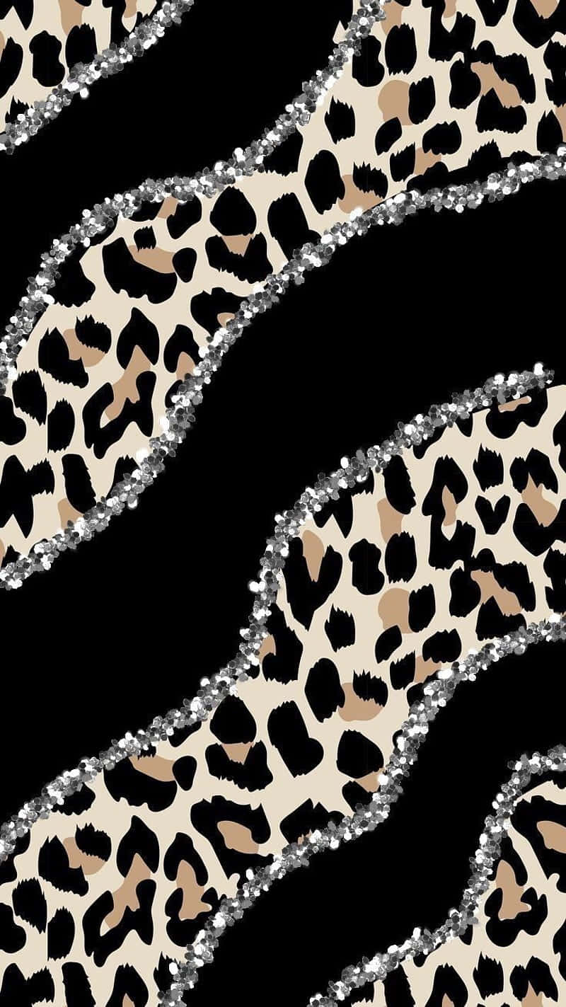 cute cheetah print, silver, black, HD Phone Wallpaper