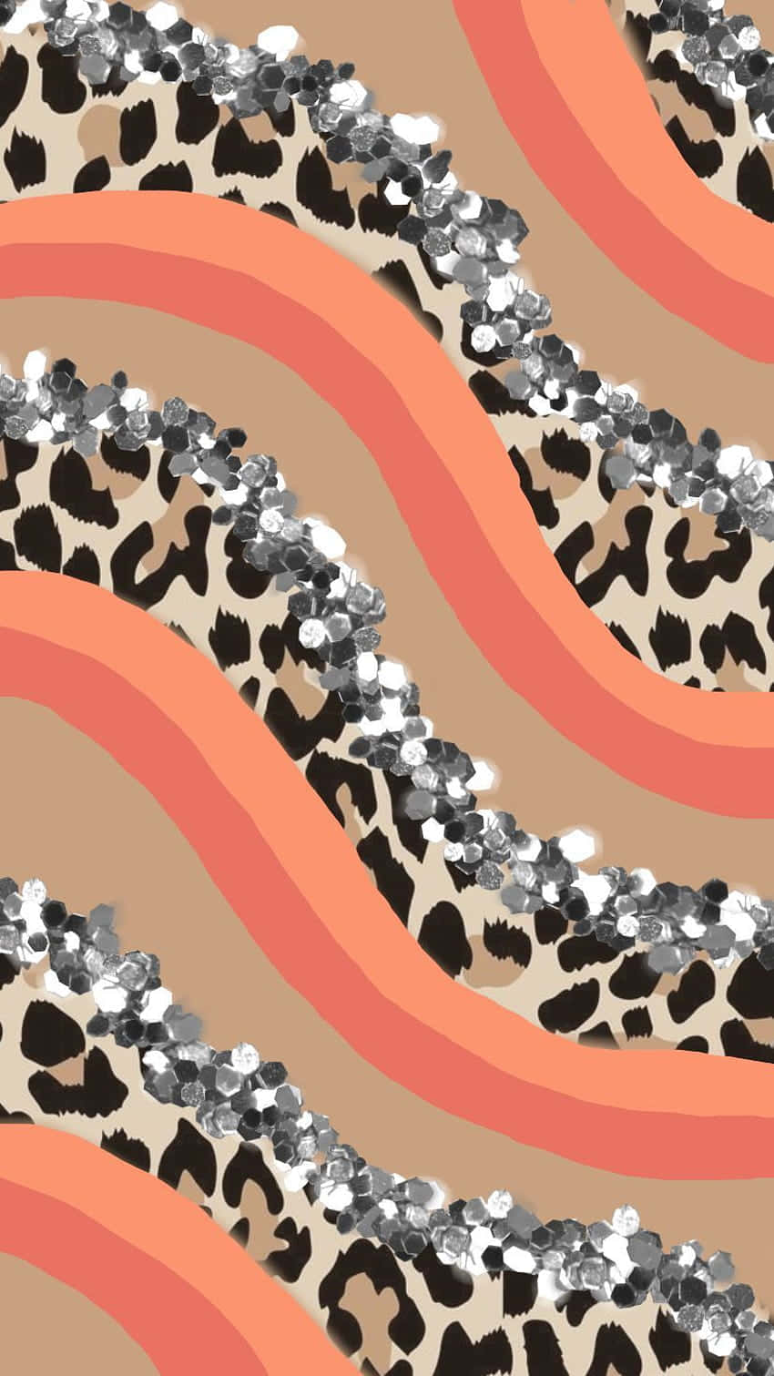 cute cheetah print, Vsco pattern, wavy coral stripes, HD Phone Wallpaper