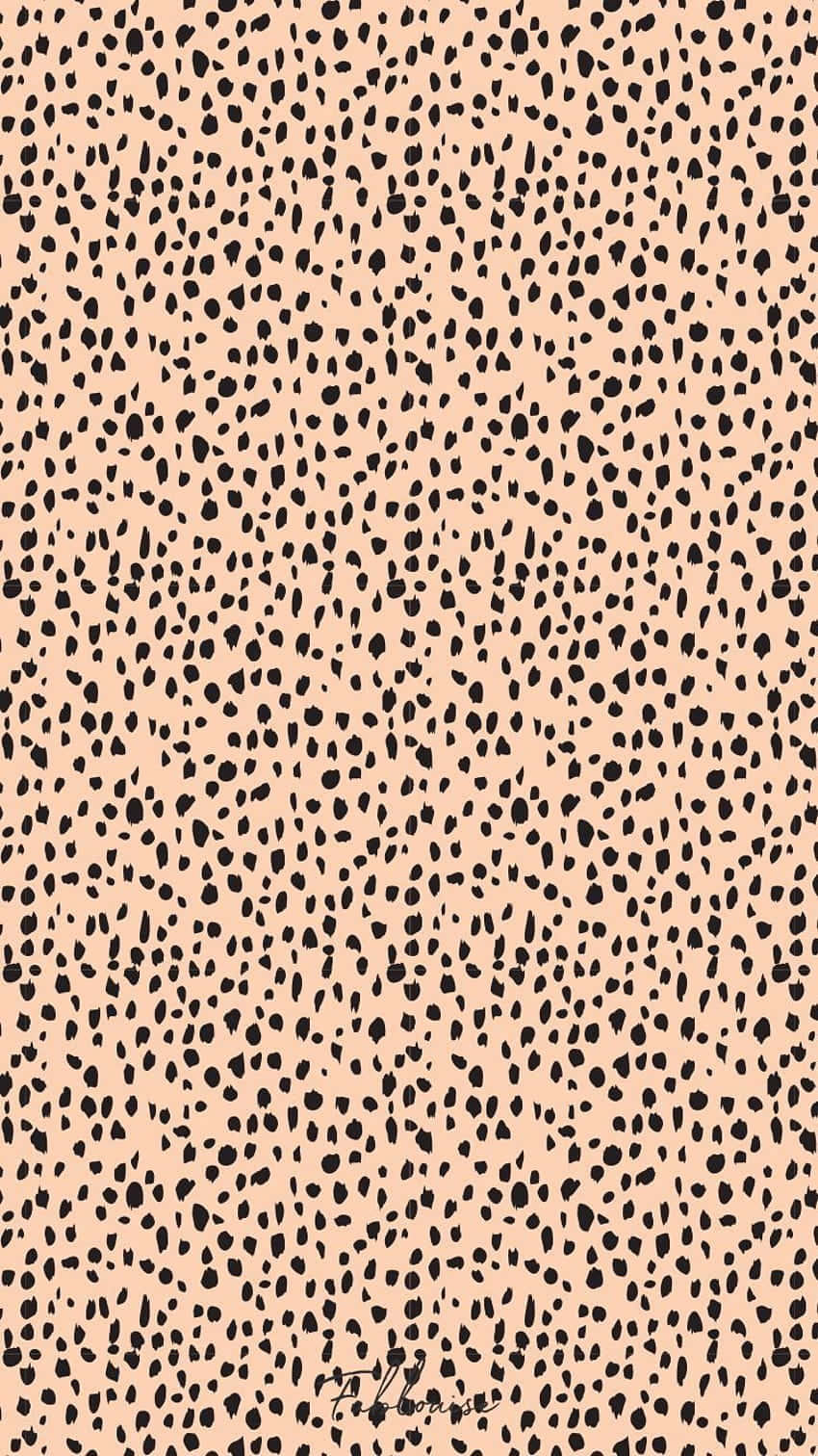 beige pattern, cute cheetah print, black leopard spots, HD Phone Wallpaper